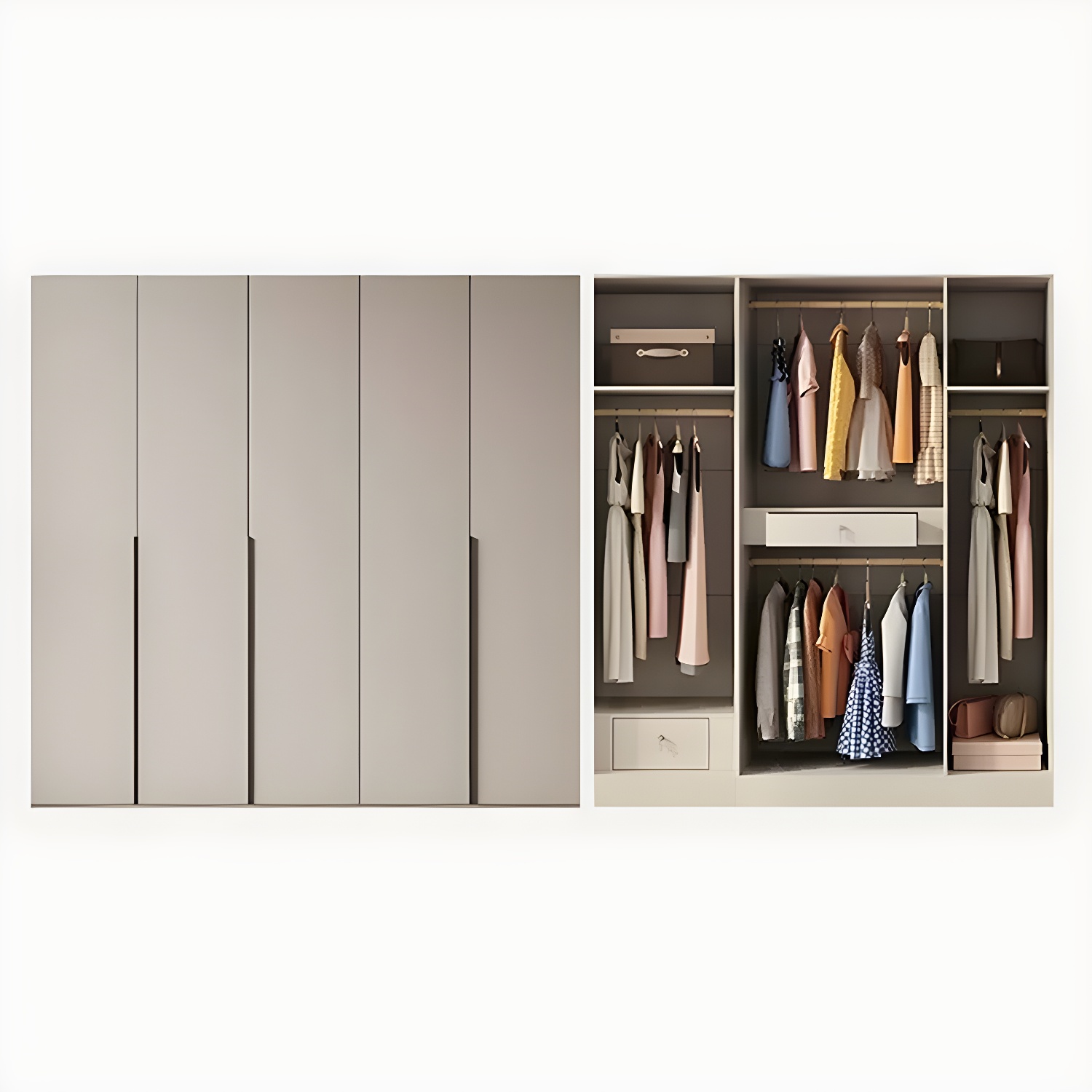 Modern Grey Wood Armoire | Ormau - image 54