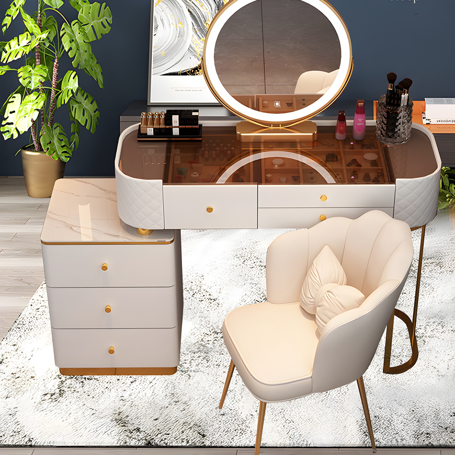 Lighted Vanity Table Set | Ormau - image 15