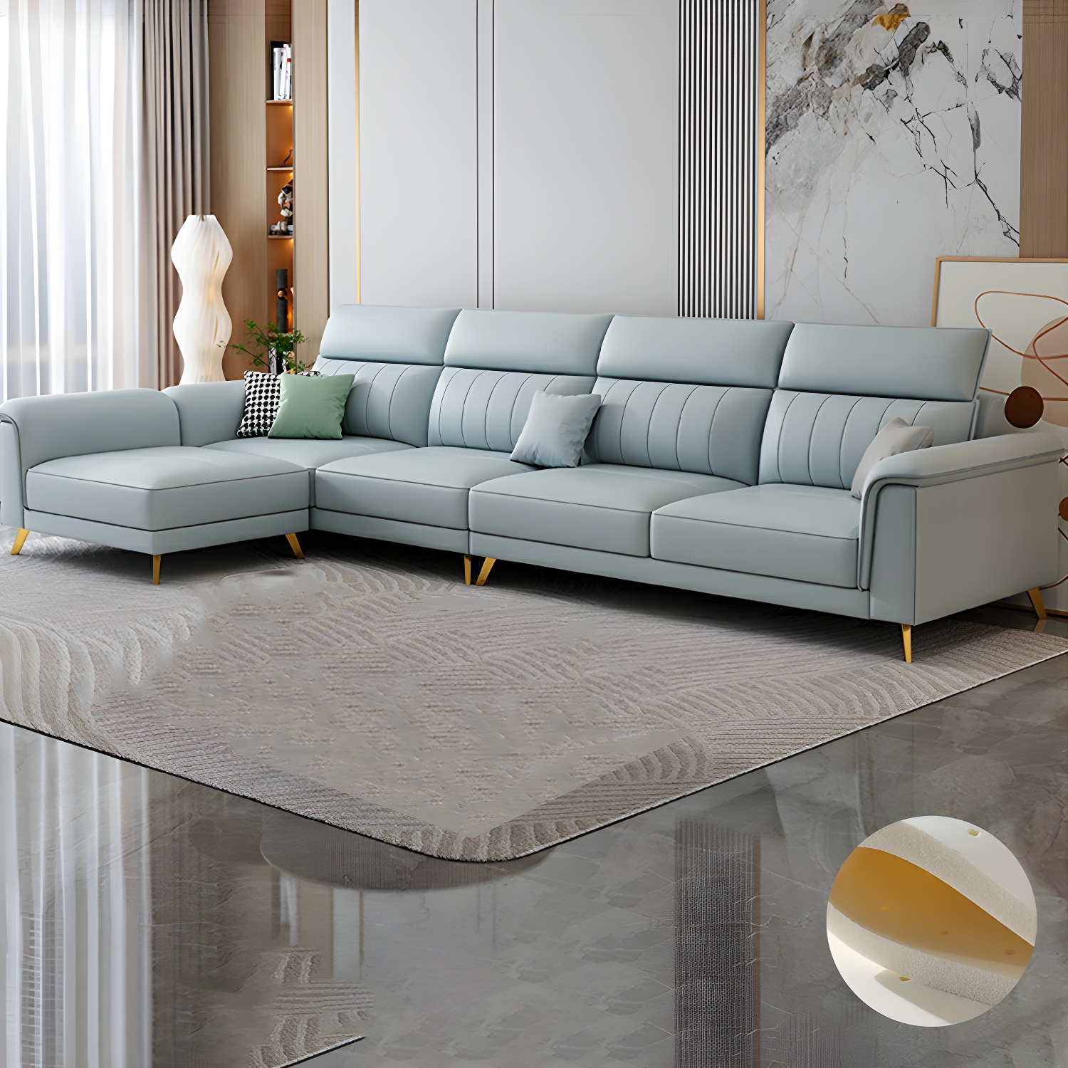 Modern Flared-Arm Sectional | Ormau - image 38