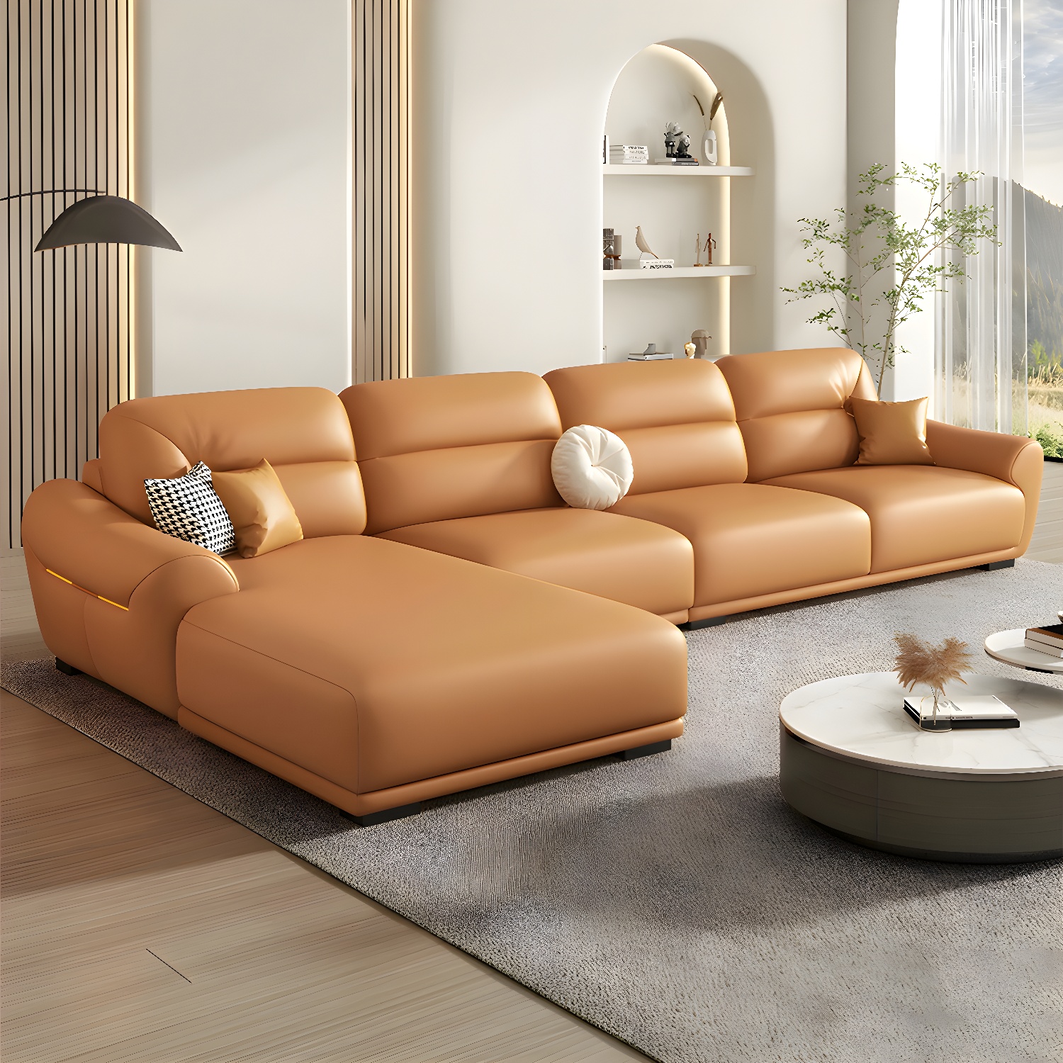 Modern Leather Sectional Sofa | Ormau - image 3
