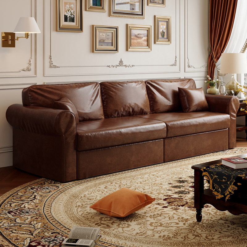 Modish Solid Color Stain Resistant Standard Sofa in Black/Jade Green/Taupe for 4-seater/5 Person with 2 Pillows - image 5