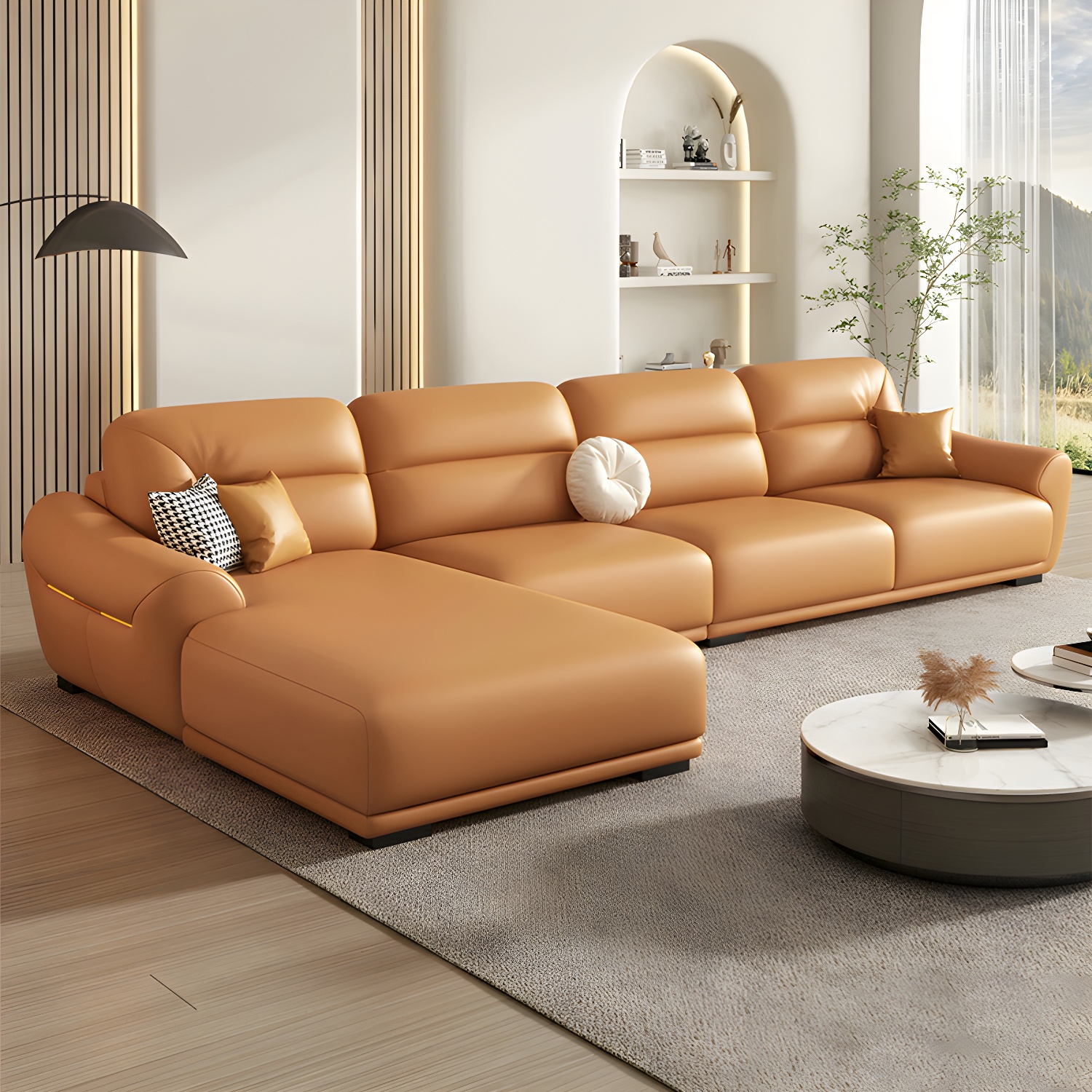Modern Leather Sectional Sofa | Ormau - image 8
