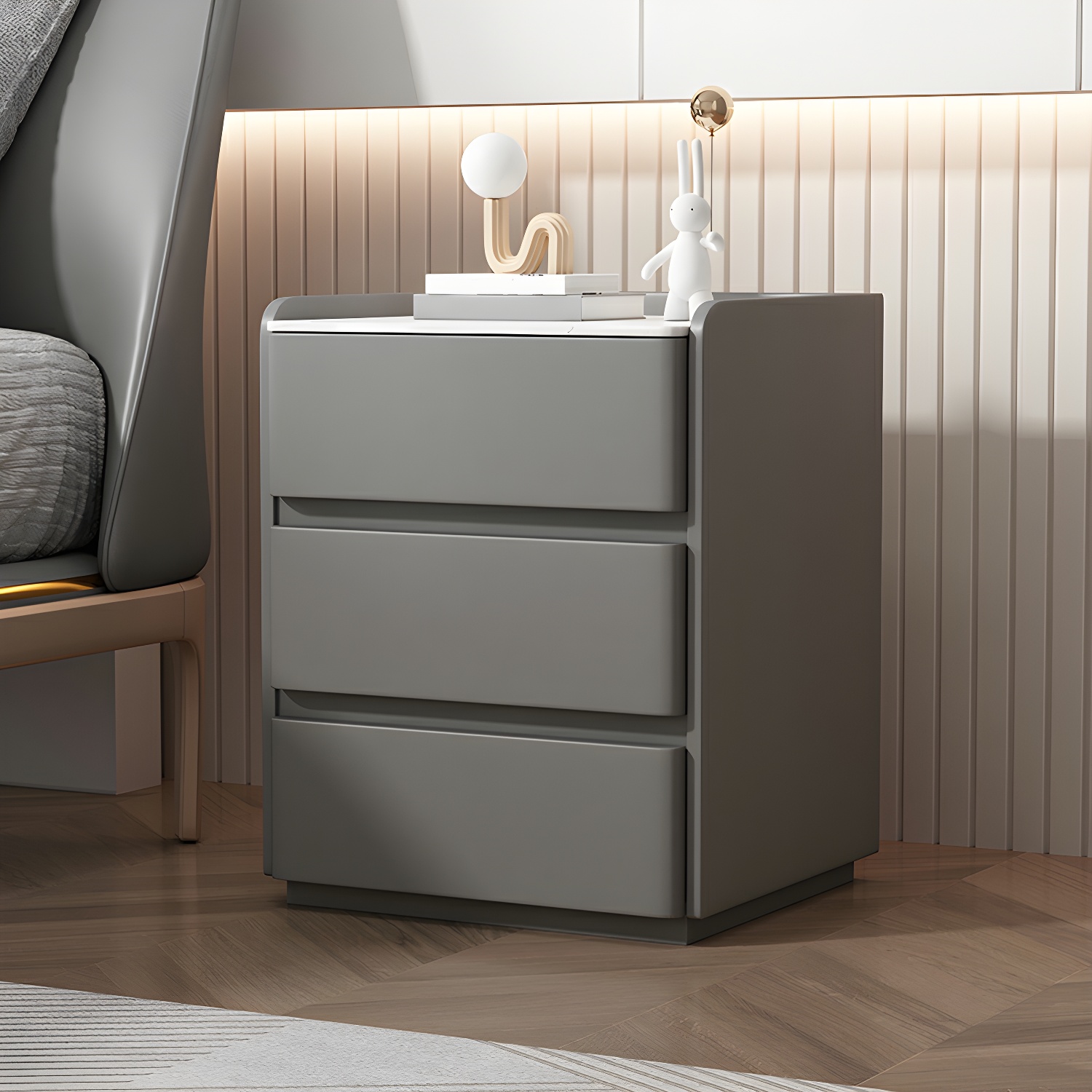 Modern Nightstand with Stone Top | Ormau - image 2