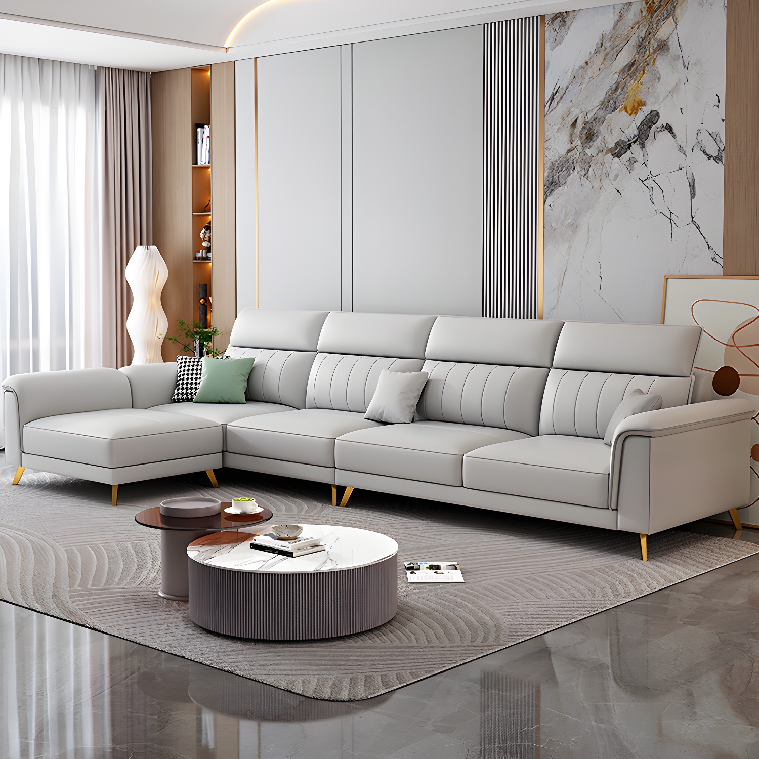 Modern Flared-Arm Sectional | Ormau - image 9