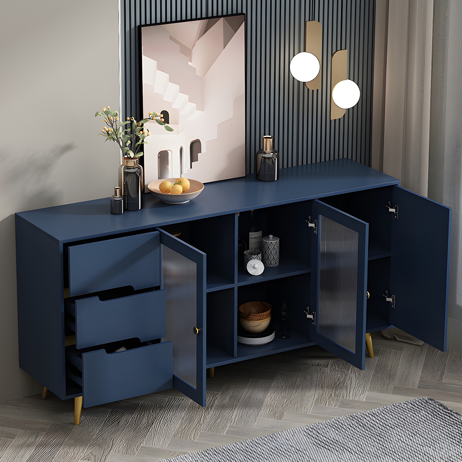 Modern Glass Door Sideboard | Ormau - image 8