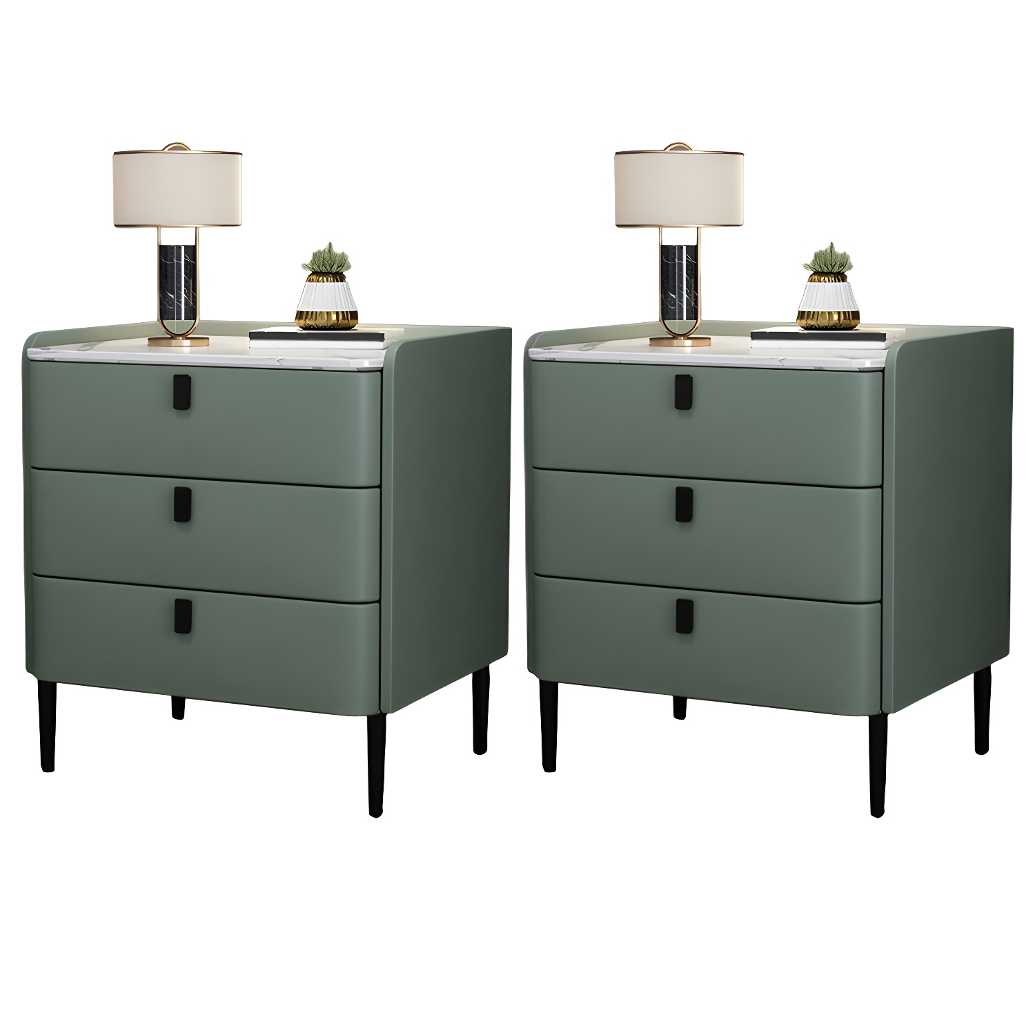 Glam Nightstand with Stone Top | Ormau - image 44