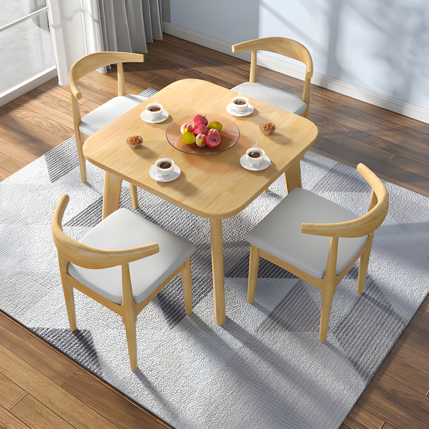 Natural Wood Square Dining Table | Ormau - image 1