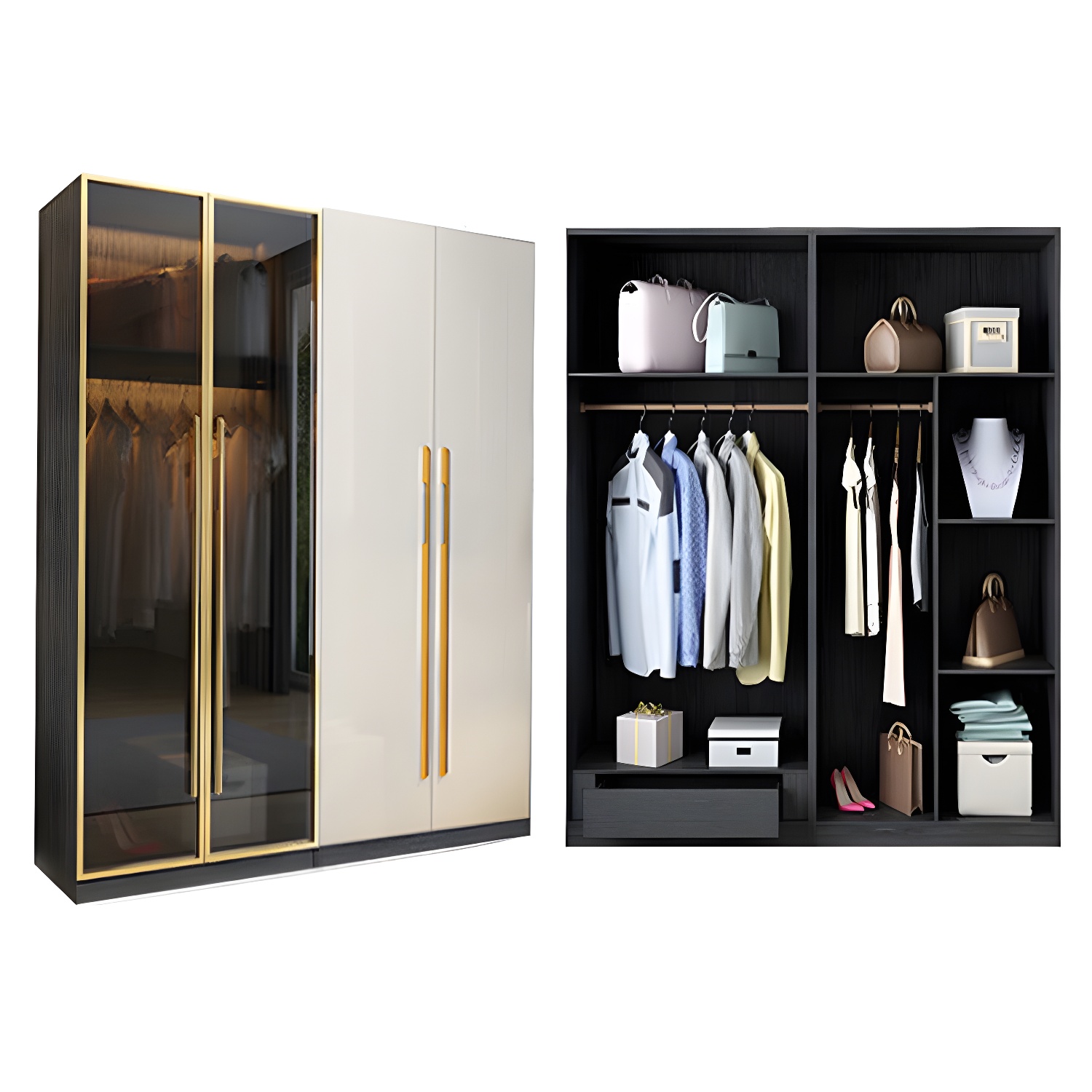 Modern Glass Door Wardrobe | Ormau - image 37