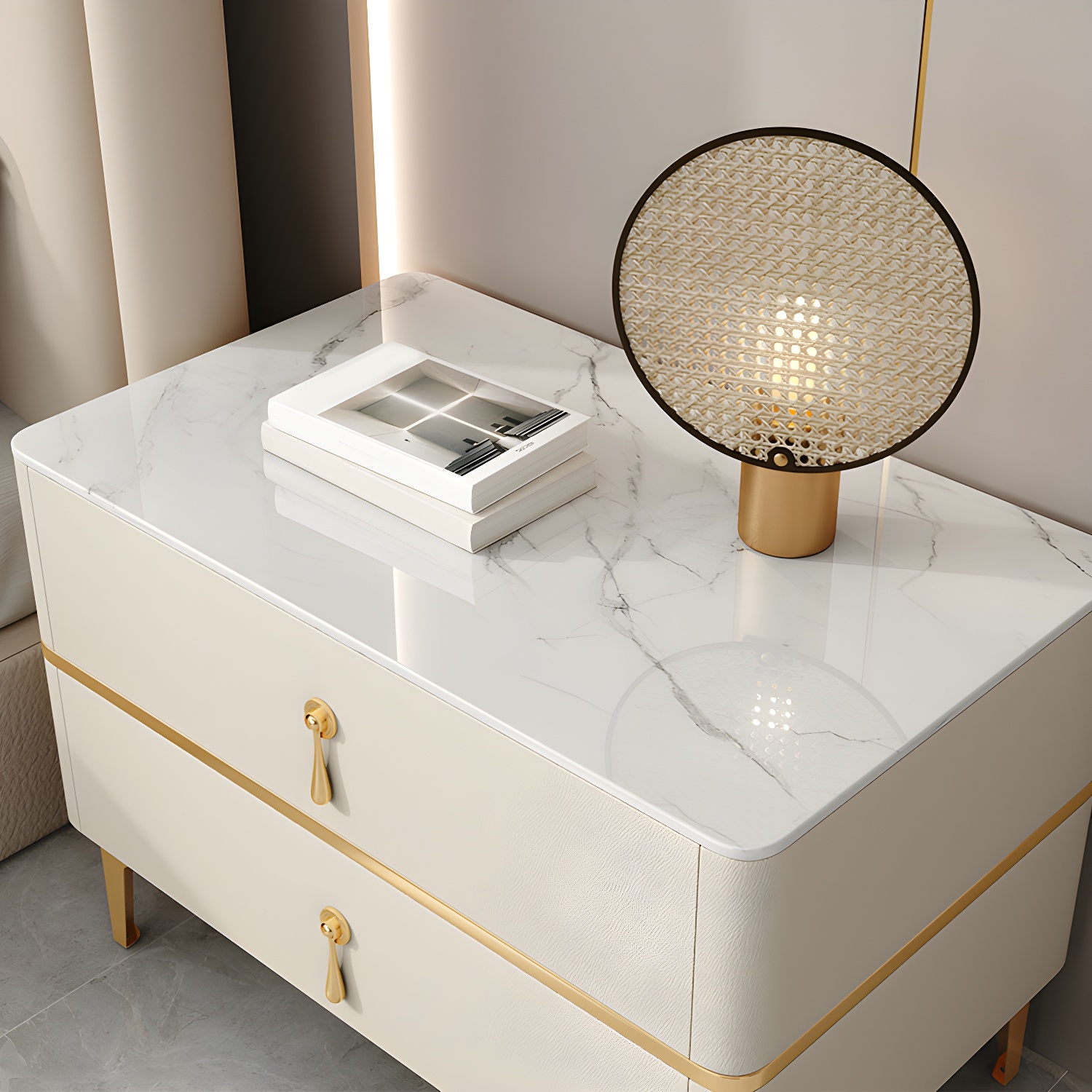 Glam Sintered Stone Nightstand | Ormau - image 15