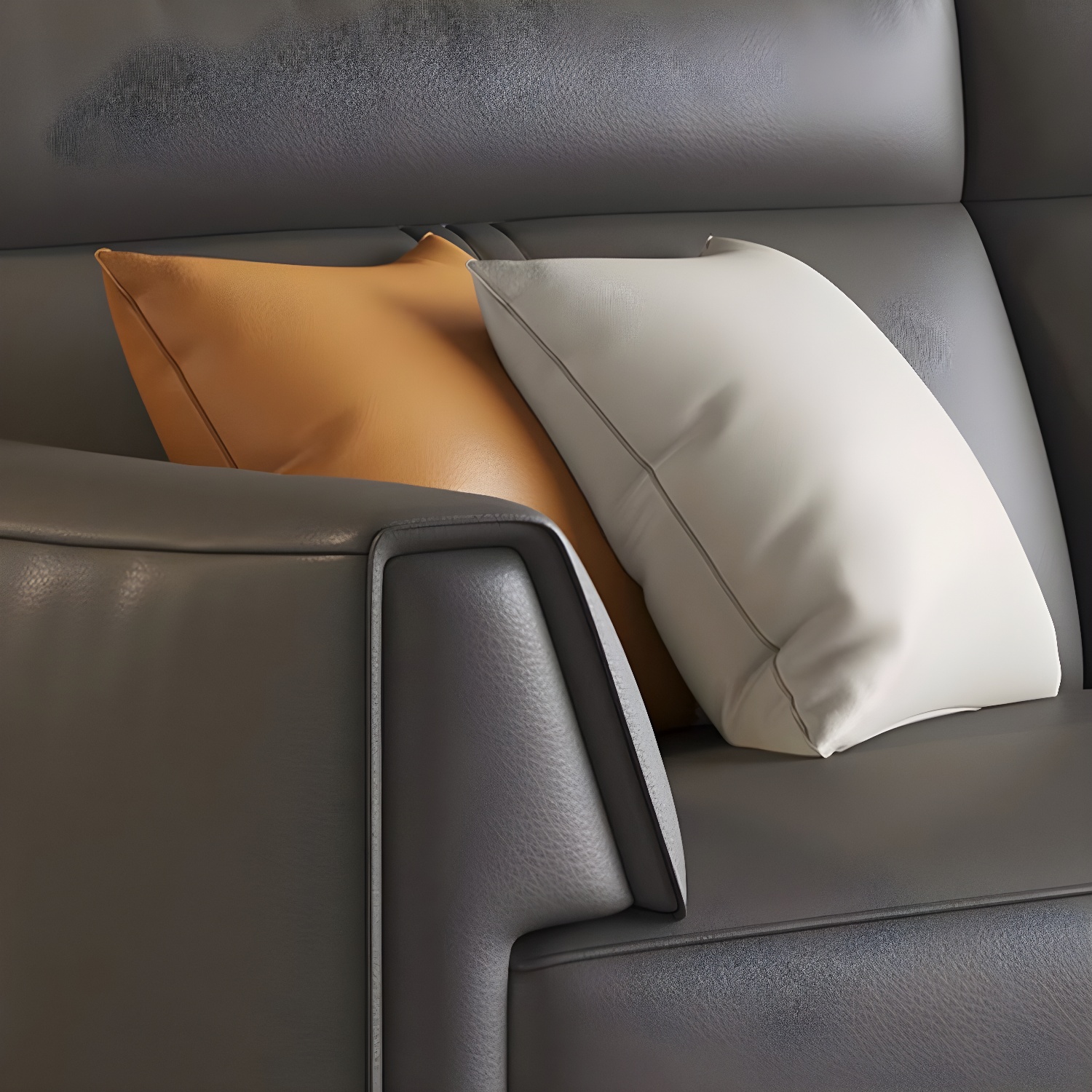 Leather Flared-Arm Sectional Sofa | Ormau - image 7