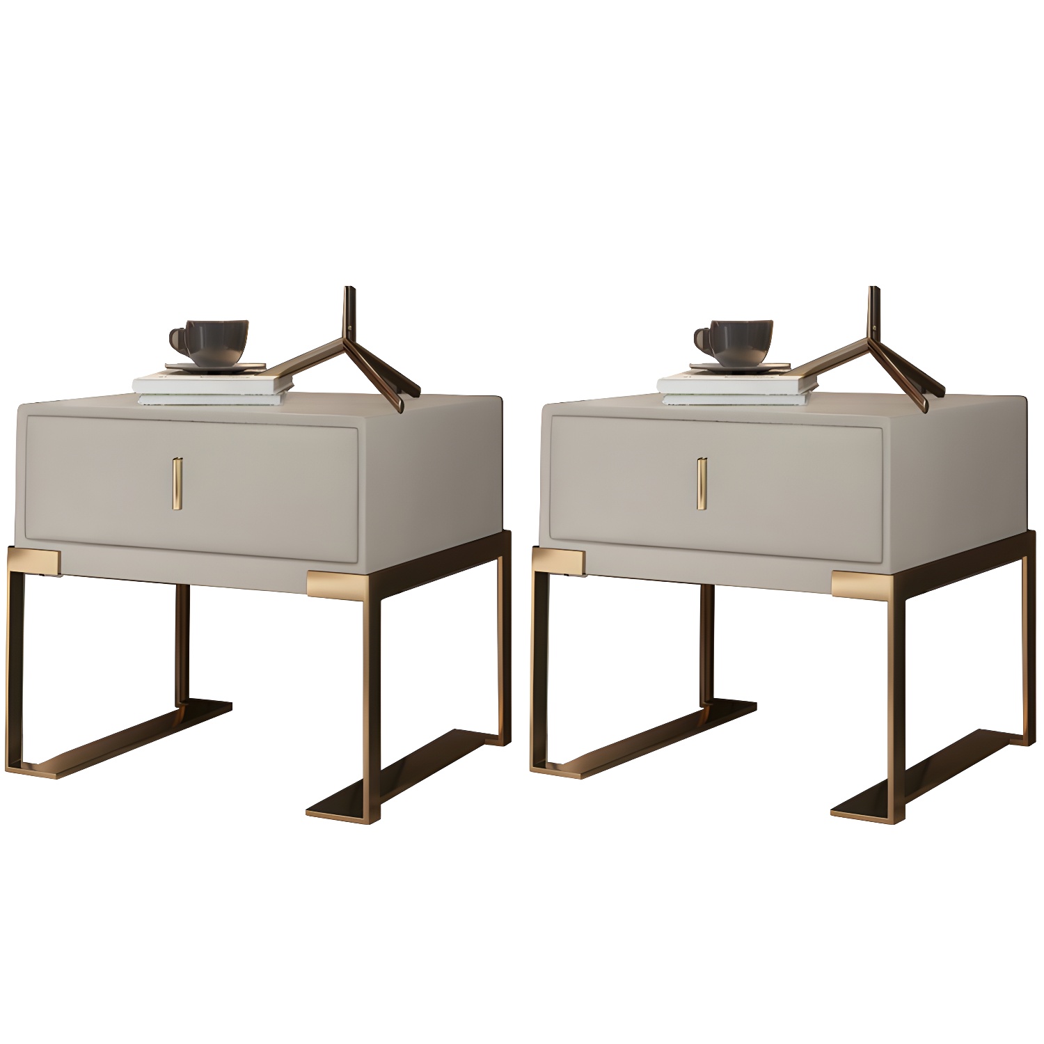 Leather Nightstand with Metal Legs | Ormau - image 51