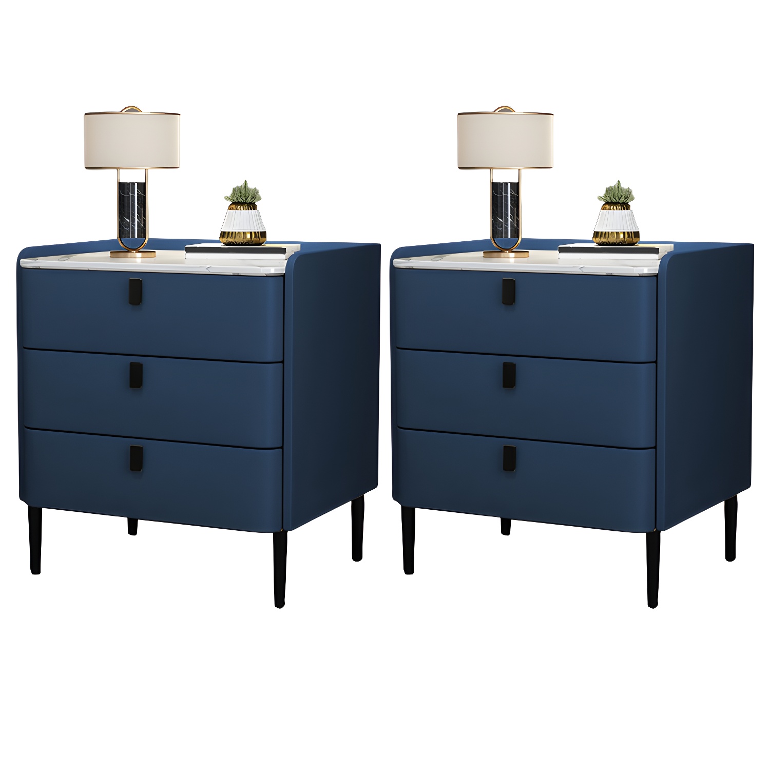 Glam Nightstand with Stone Top | Ormau - image 47