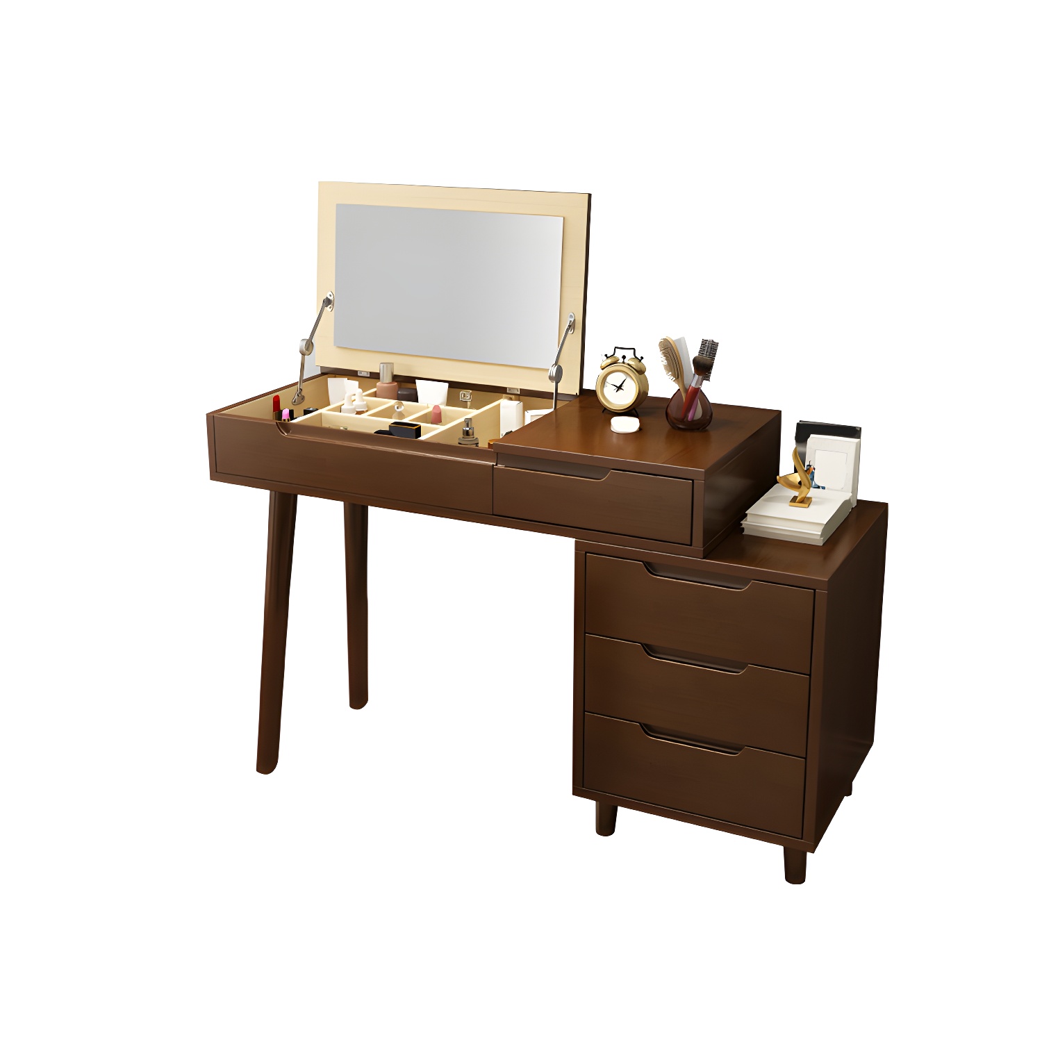 Solid Wood Makeup Vanity with Mirror | Ormau - image 3
