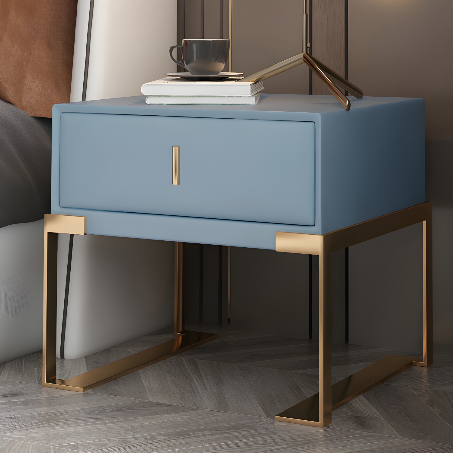 Faux Leather Nightstand | Ormau - image 21