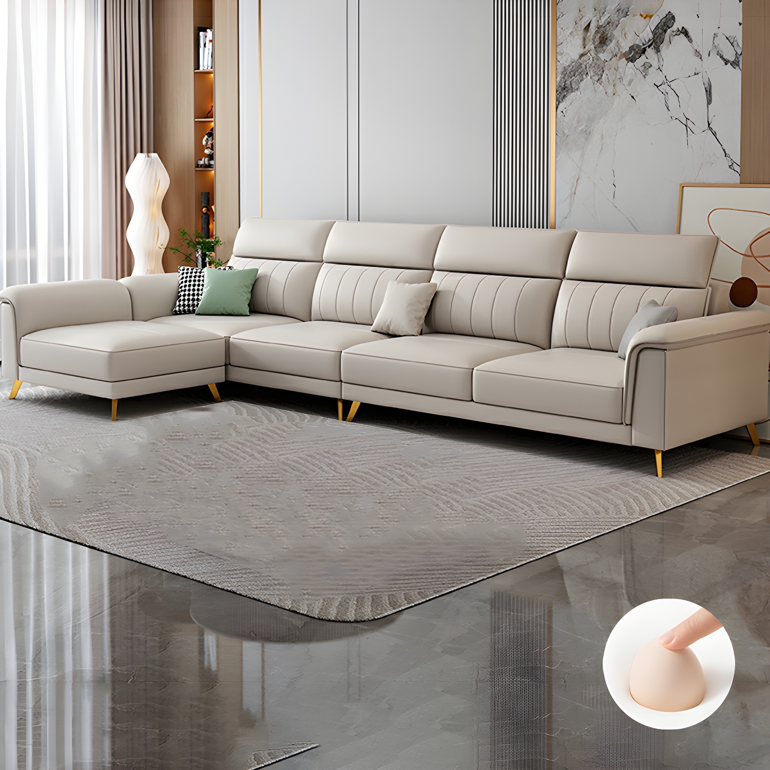 Modern Flared-Arm Sectional | Ormau - image 4