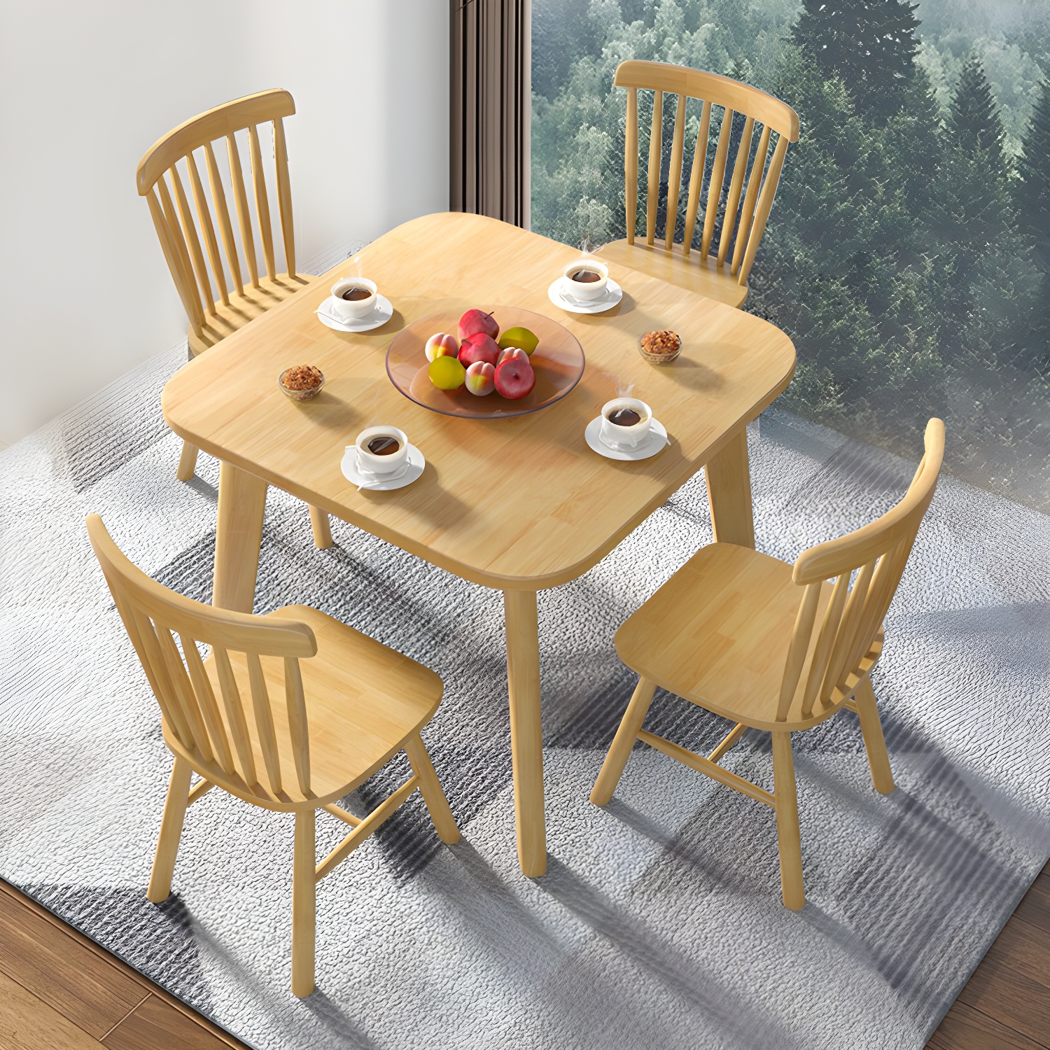 Natural Wood Square Dining Table | Ormau - image 10