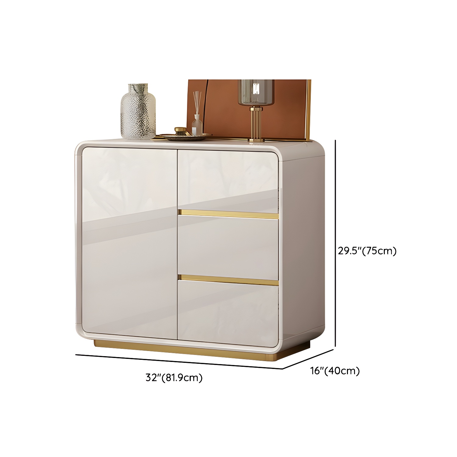 Glam White Sideboard Credenza | Ormau - image 11