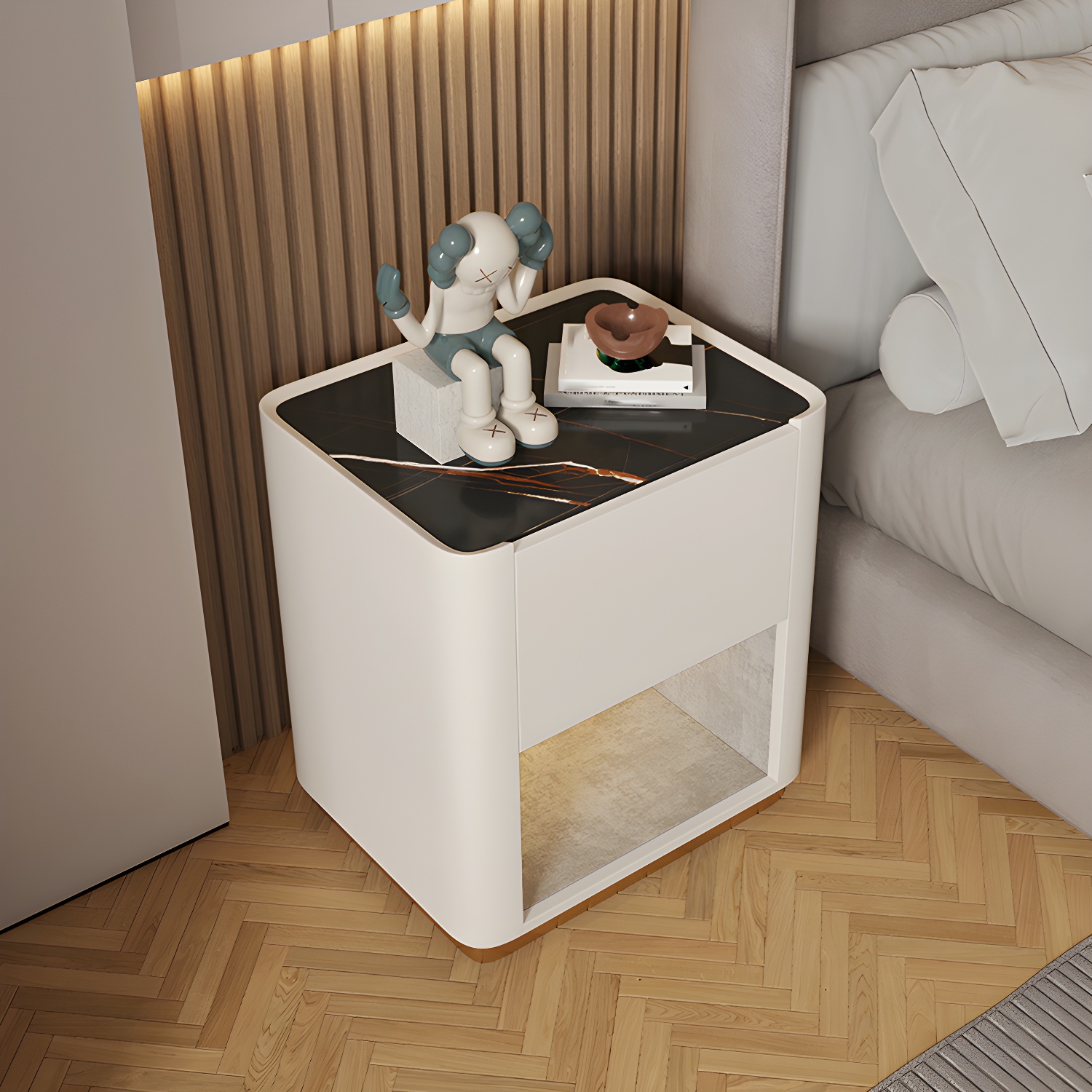 Modern Stone & Wood Nightstand | Ormau - image 4