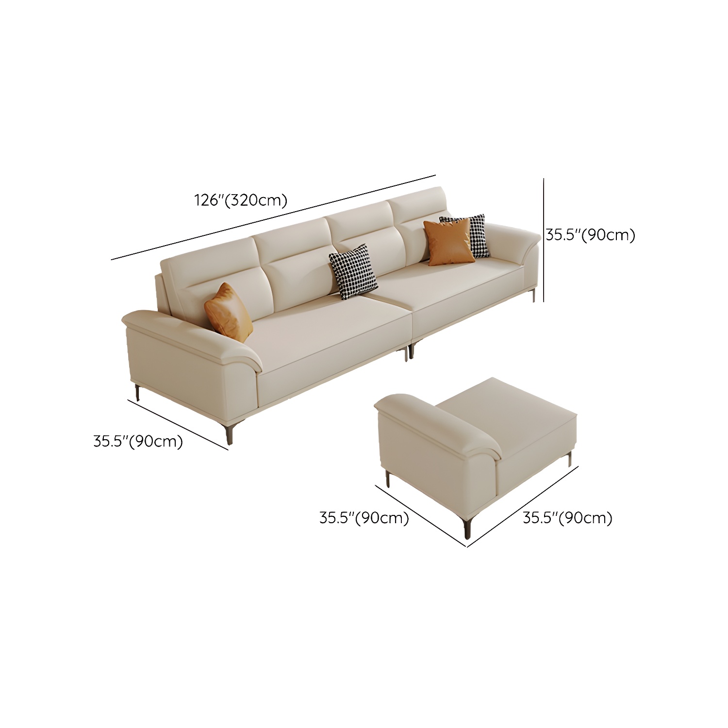 Modern Sofa with Ottoman | Ormau - image 19