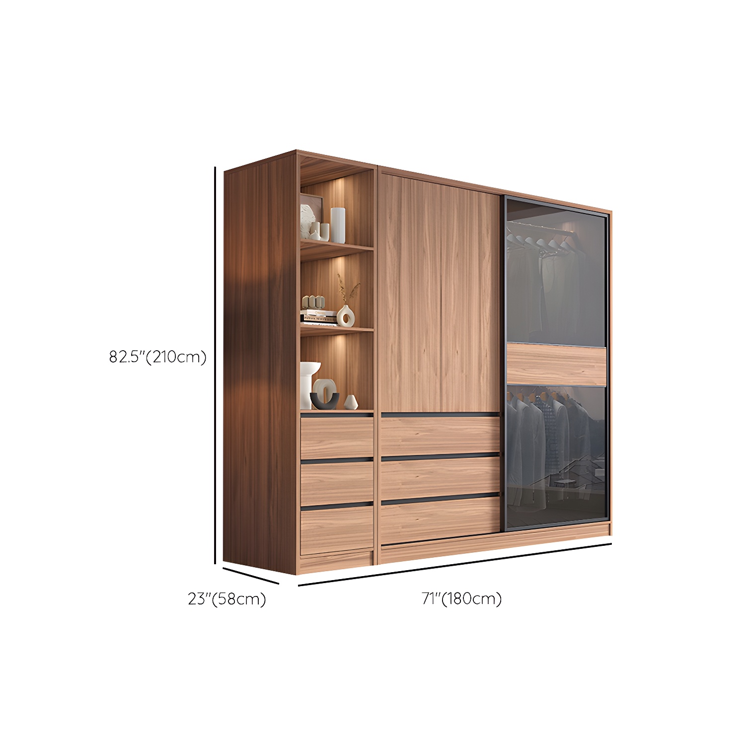 Glass & Wood Wardrobe Cabinet | Ormau - image 22