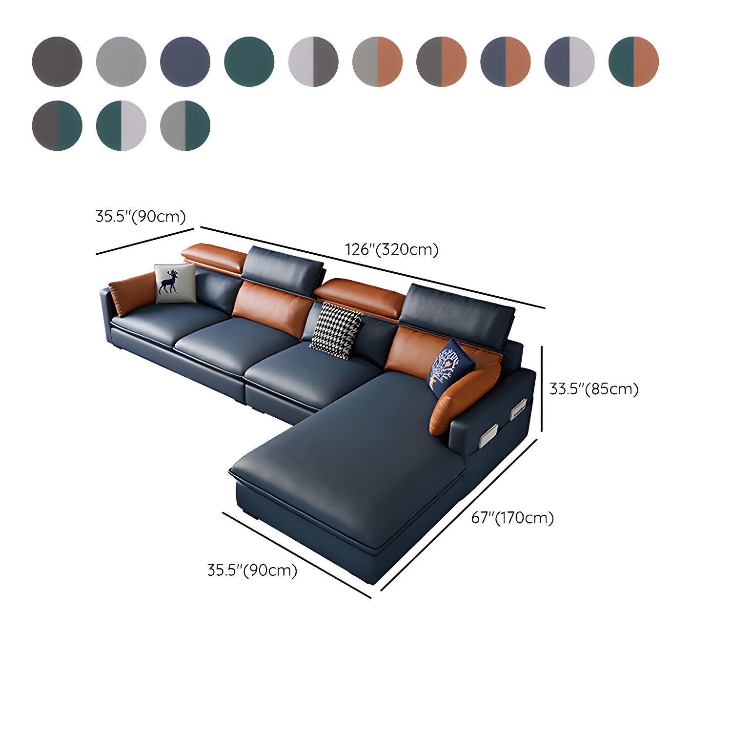 Modern L-Shape Sectional Sofa | Ormau - image 22