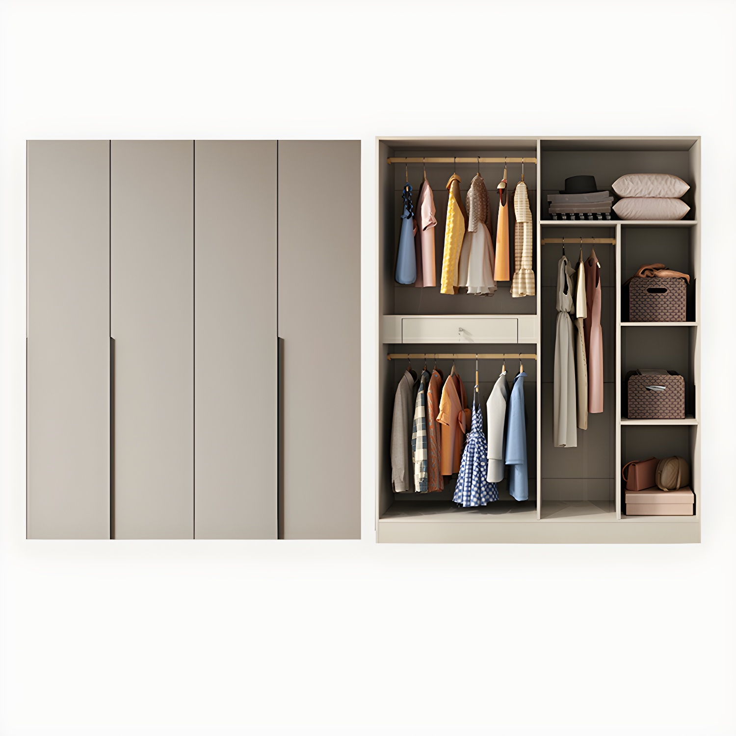 Modern Grey Wood Armoire | Ormau - image 52