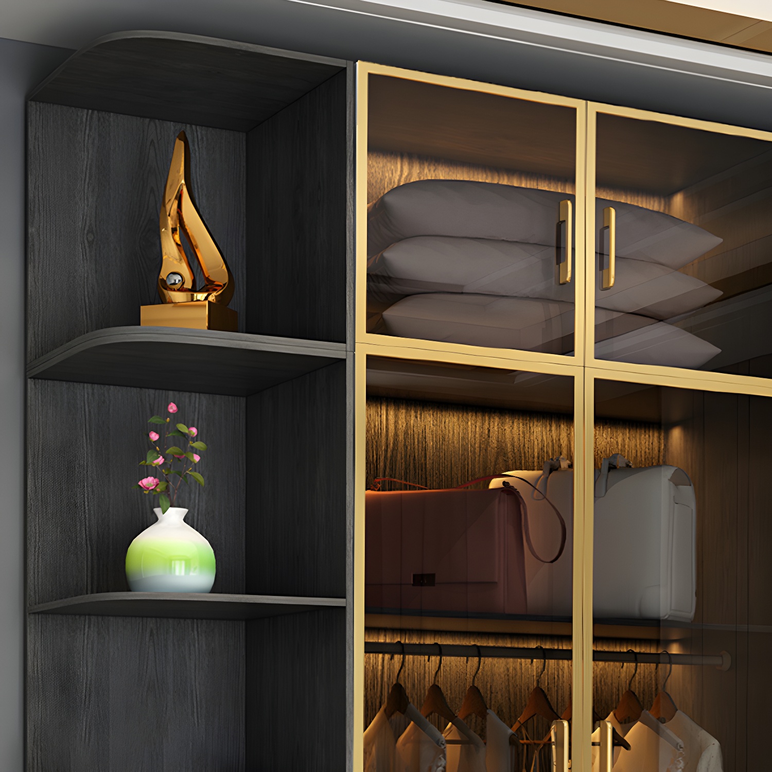 Modern Glass Door Wardrobe | Ormau - image 8
