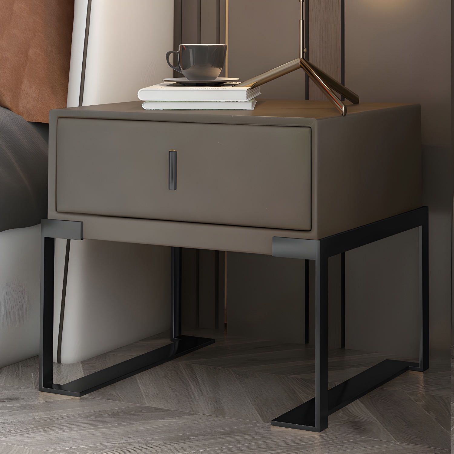 Faux Leather Nightstand | Ormau - image 6