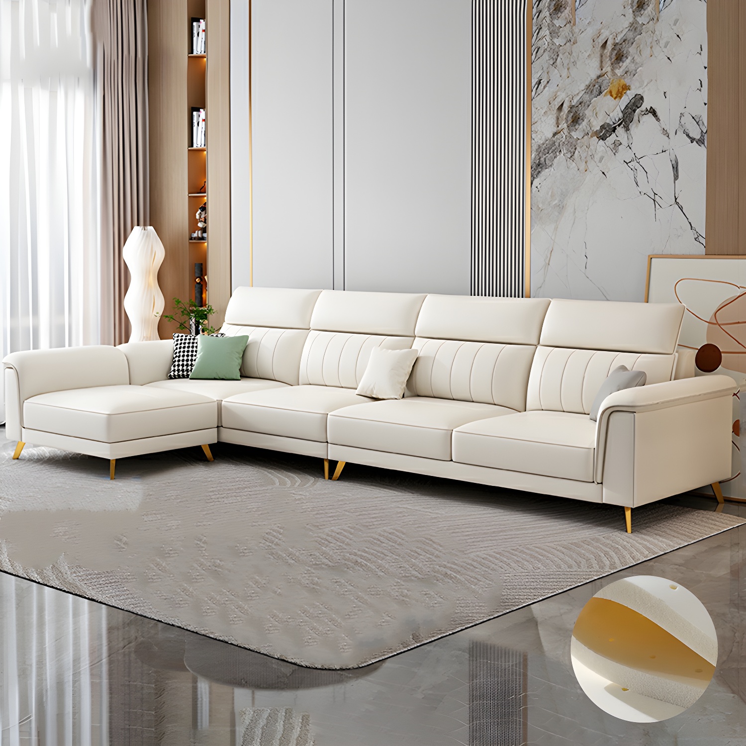 Modern Flared-Arm Sectional | Ormau - image 44