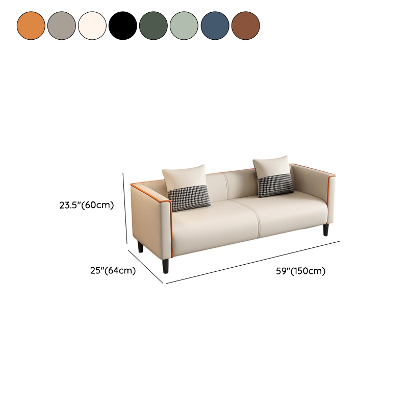 Trendy Solid Color Water Resistant Standard Sofa/Loveseat in Grey/Beige/Amber with Arm, Seats 3/2 People, and 2 Pillows - image 24