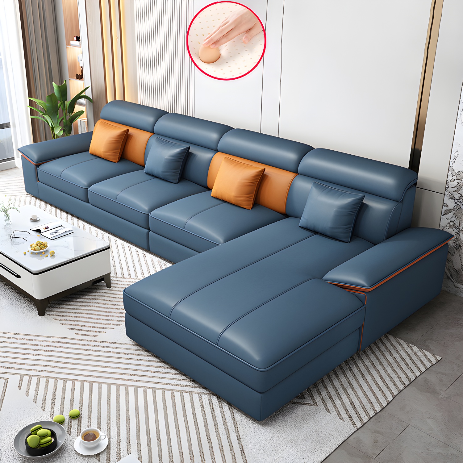 Modern L-Shape Sectional Sofa | Ormau - image 40