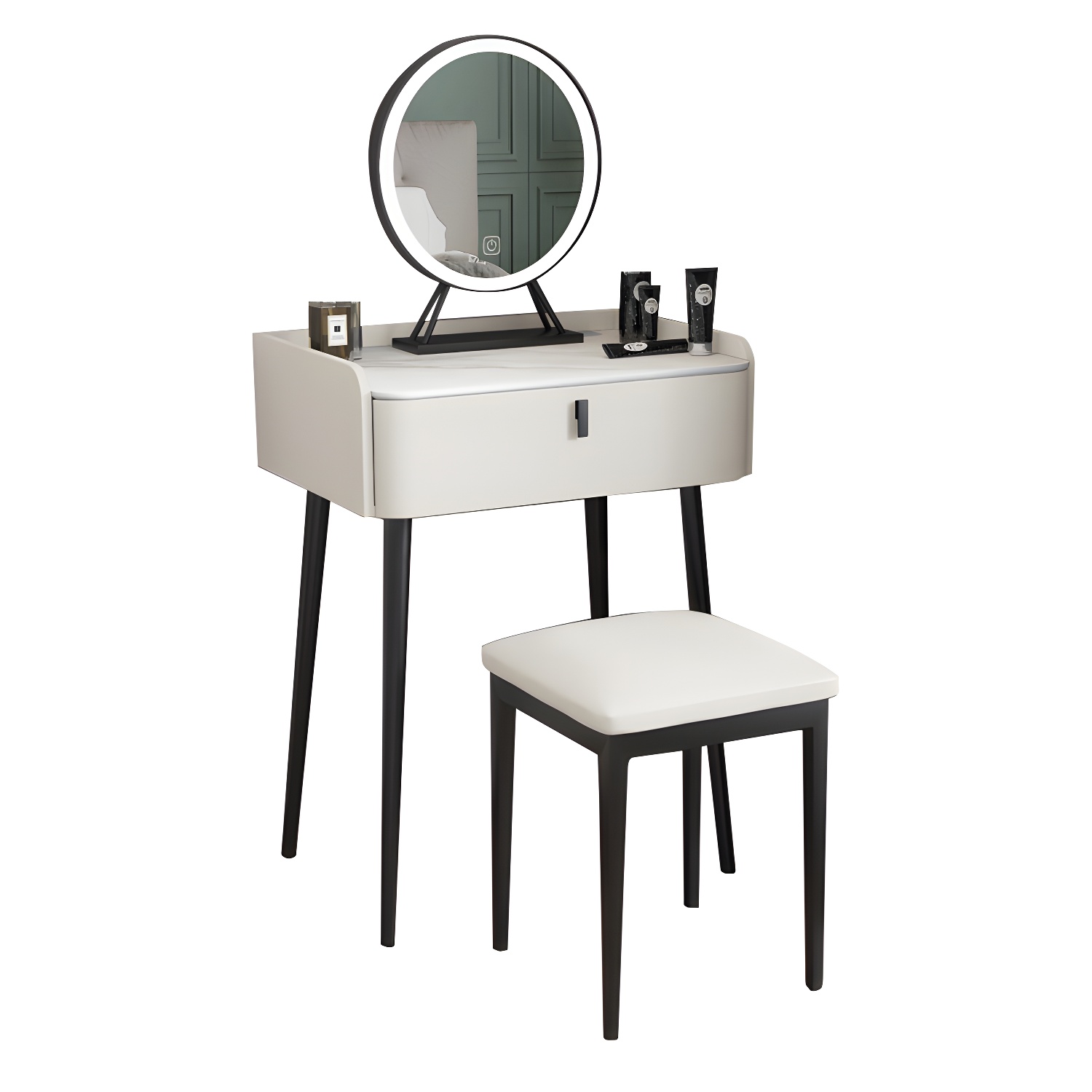 Contemporary Vanity Table with Lighted Mirror | Ormau - image 12