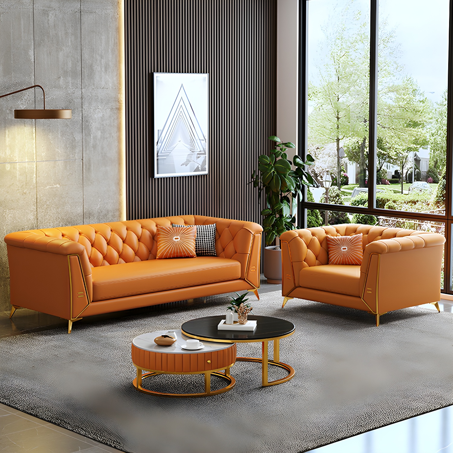 Glam Wood Frame Sofa | Ormau - image 20