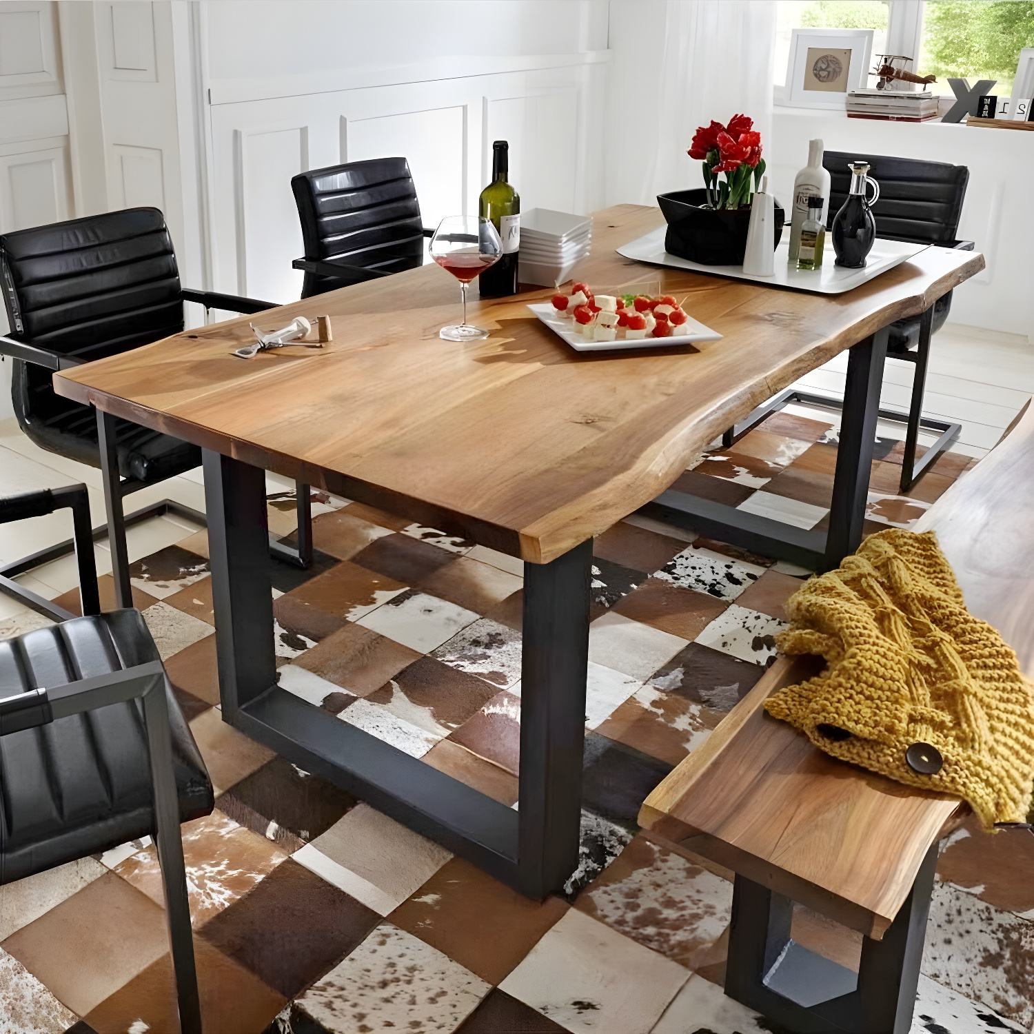 Industrial Pedestal Dining Table | Ormau - image 3