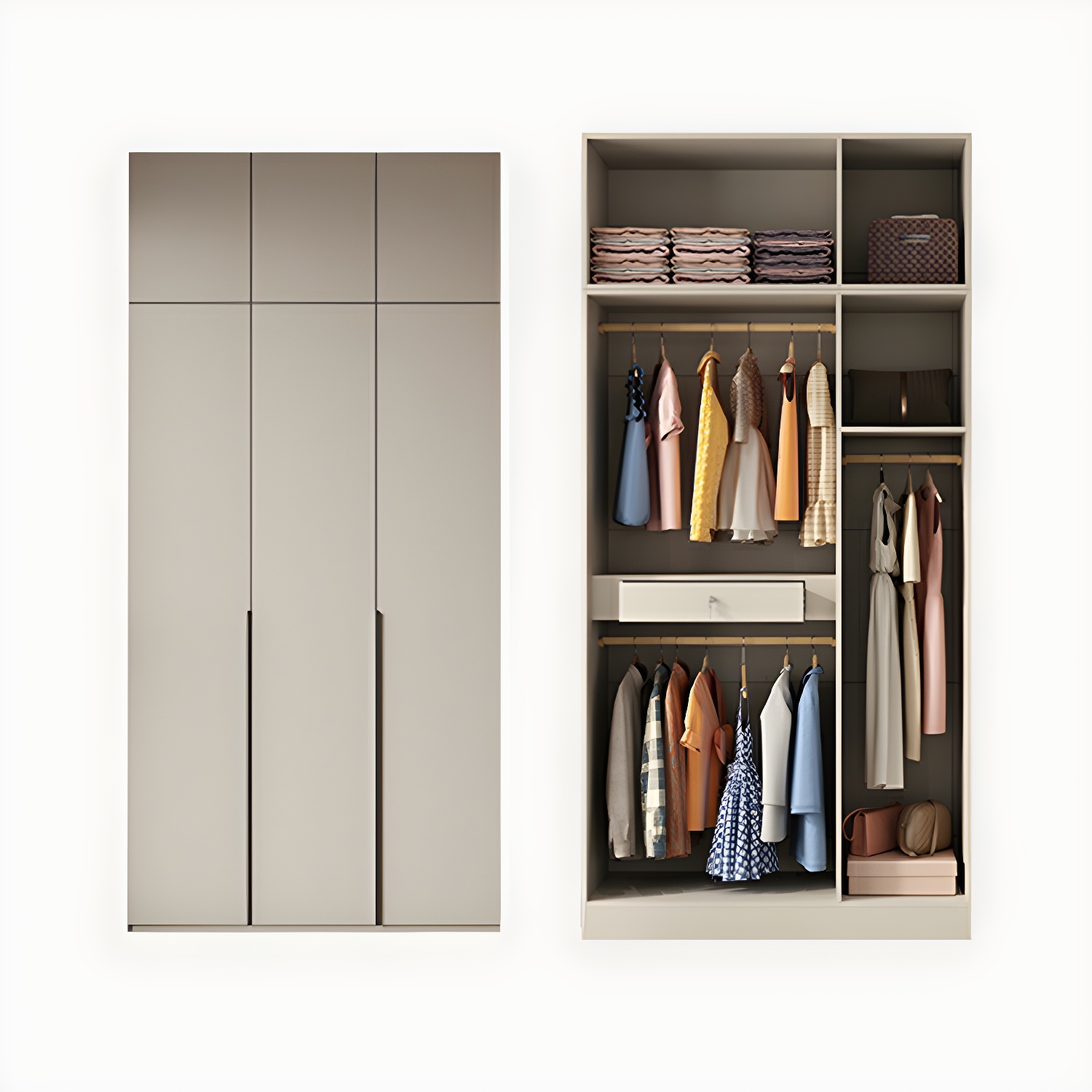 Modern Grey Wood Armoire | Ormau - image 50