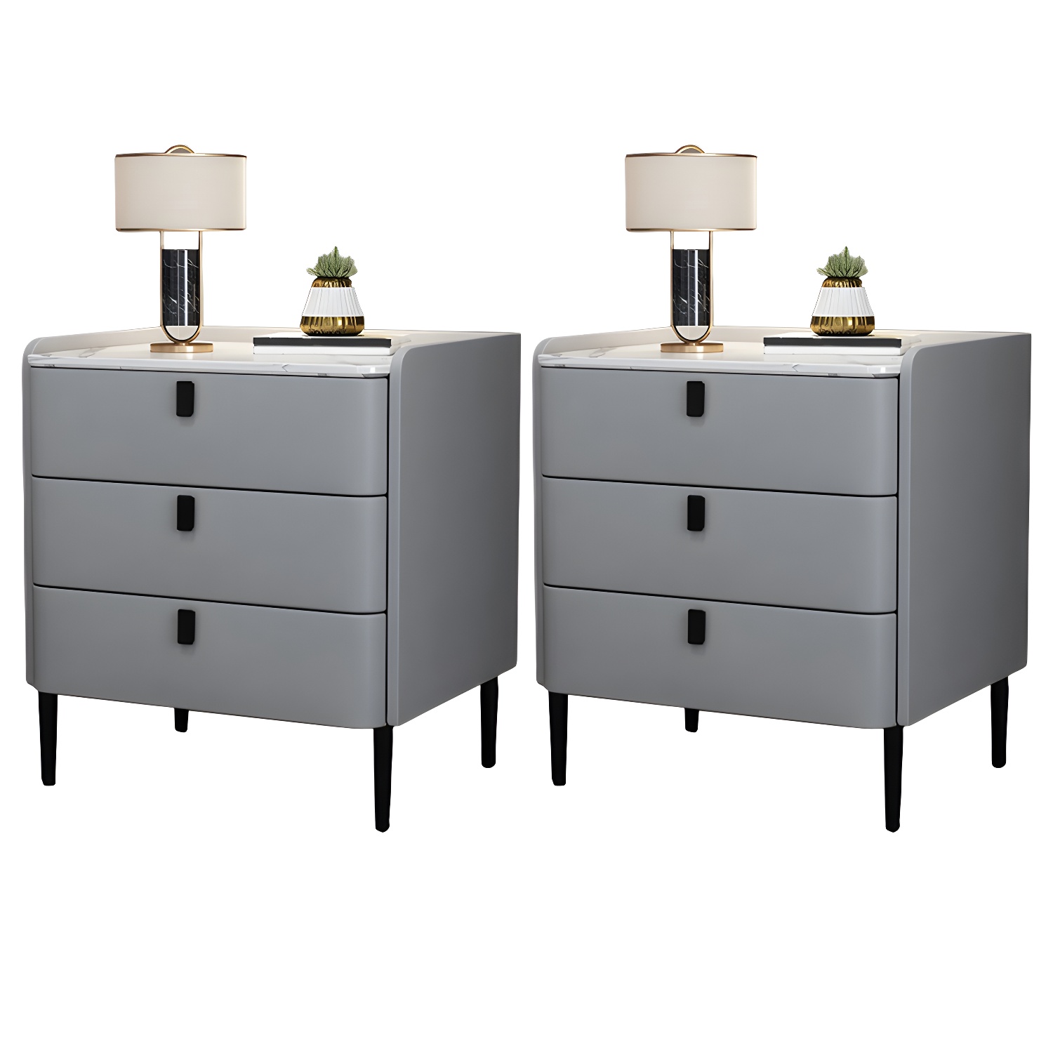 Glam Nightstand with Stone Top | Ormau - image 32