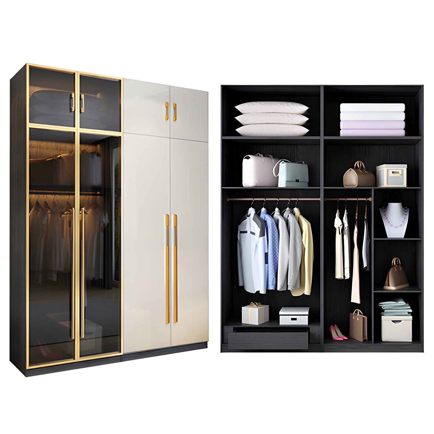 Modern Glass Door Wardrobe | Ormau - image 45