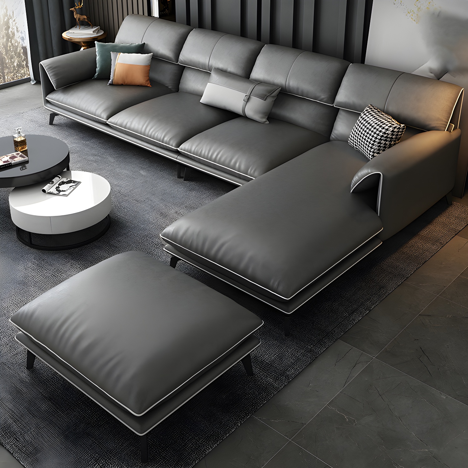 Modern Gray Sectional Sofa | Ormau - image 11