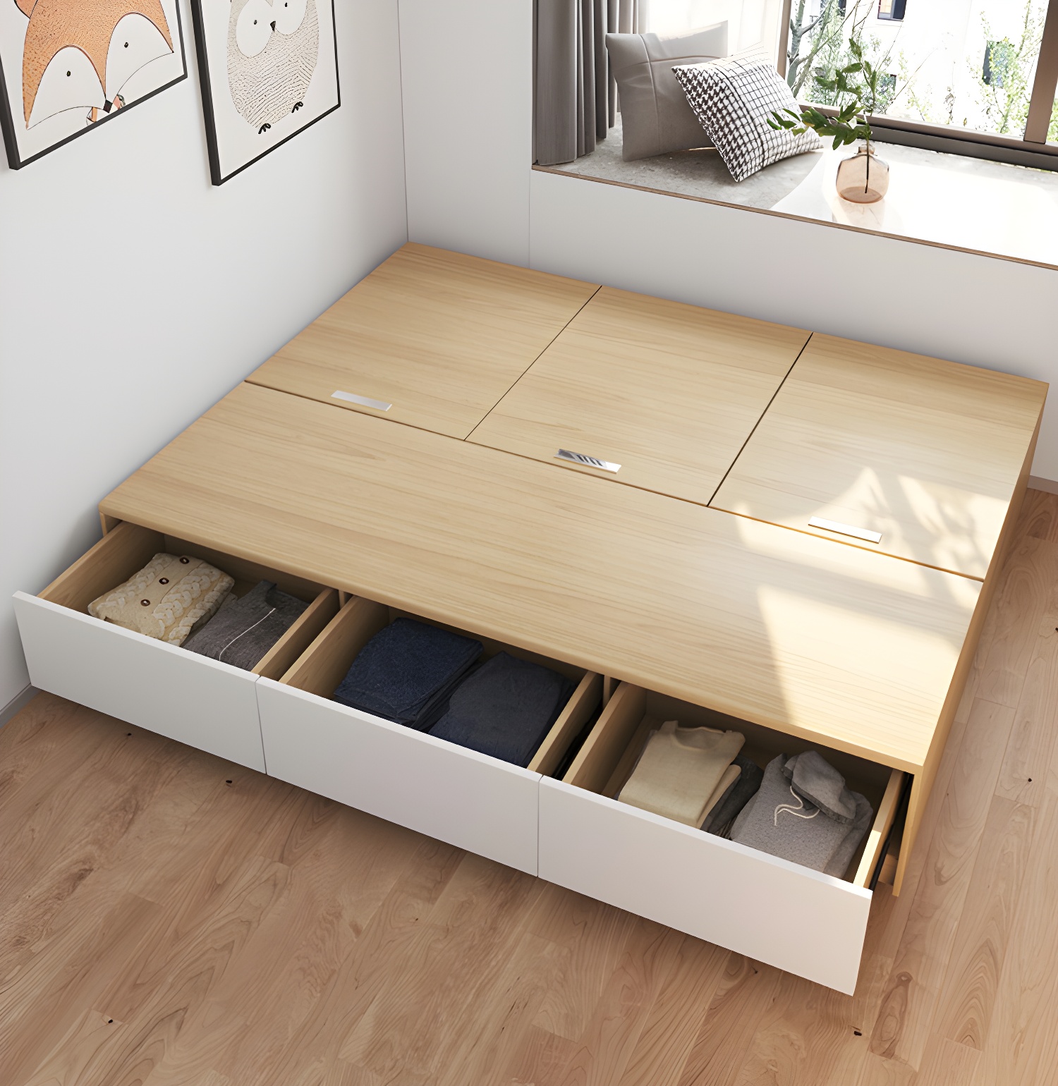 Natural Wood Storage Bed | Ormau - image 10