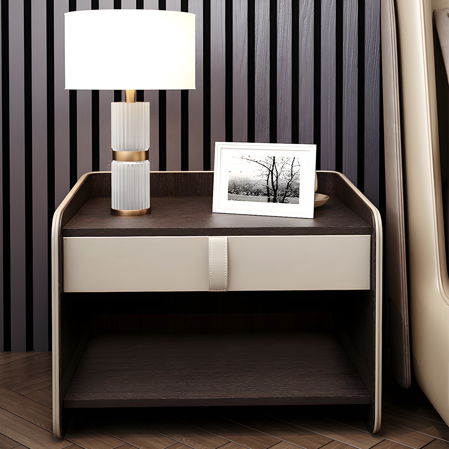 Faux Leather Nightstand | Ormau - image 5