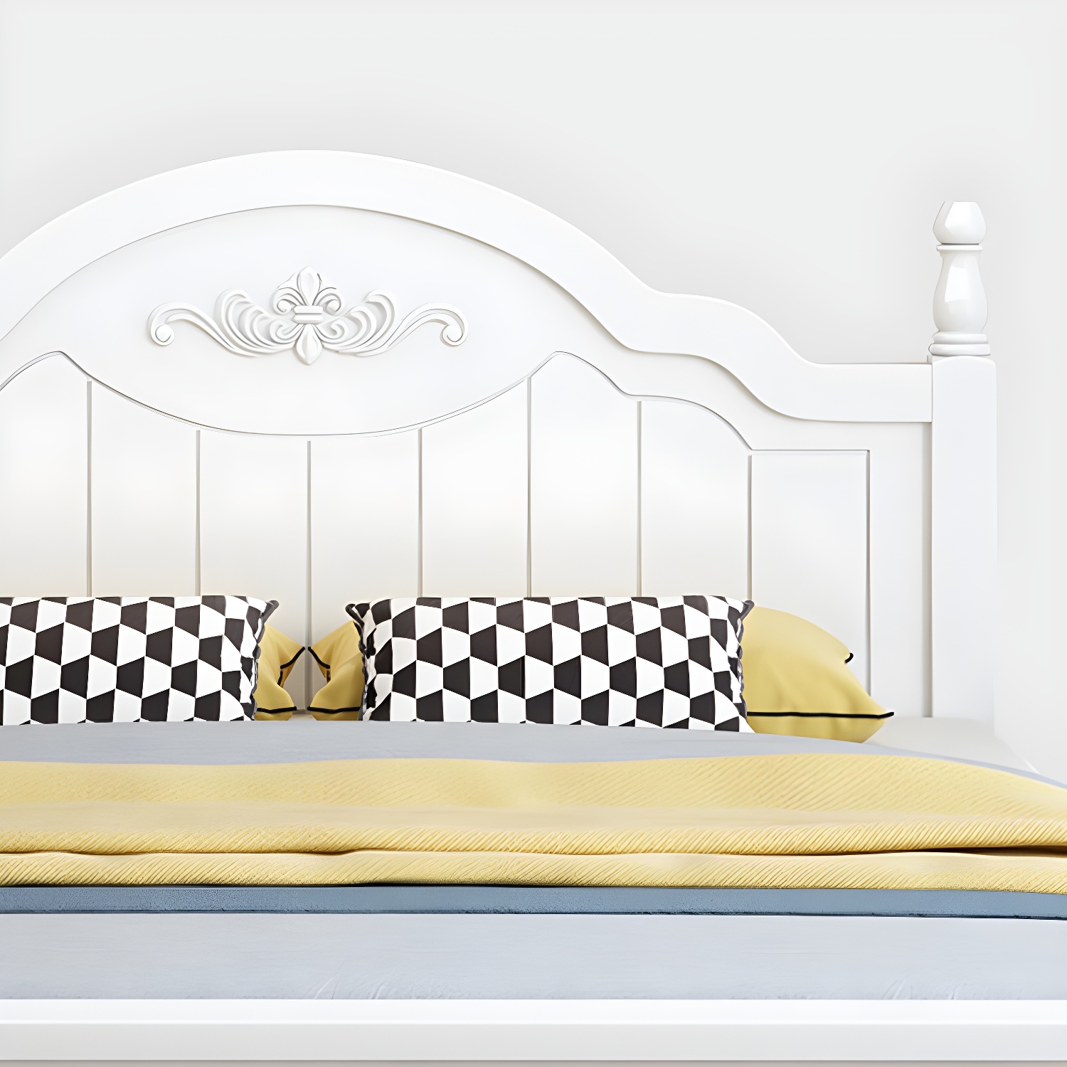 Modern White Bed Frame with Headboard | Ormau - image 7