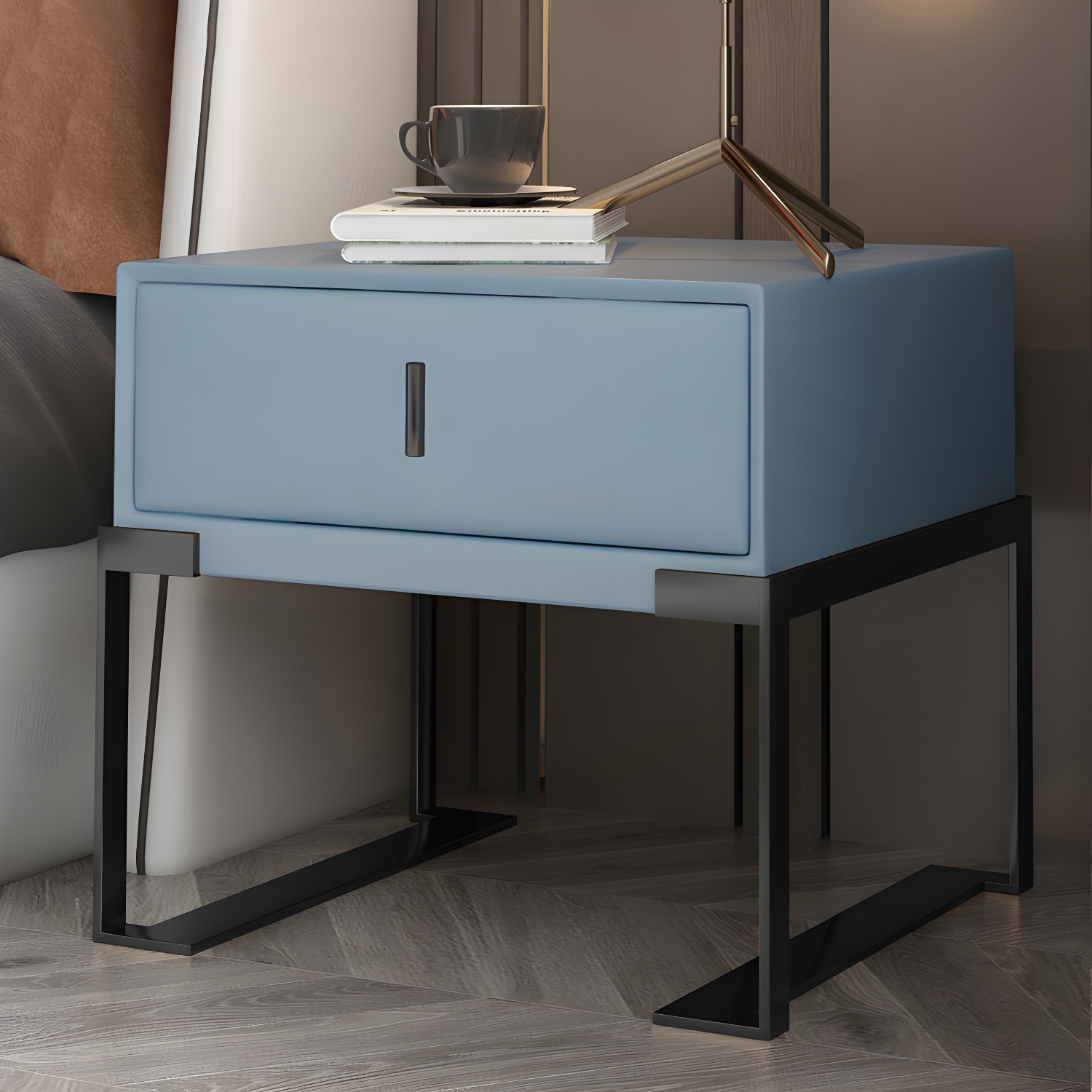 Faux Leather Nightstand | Ormau - image 22