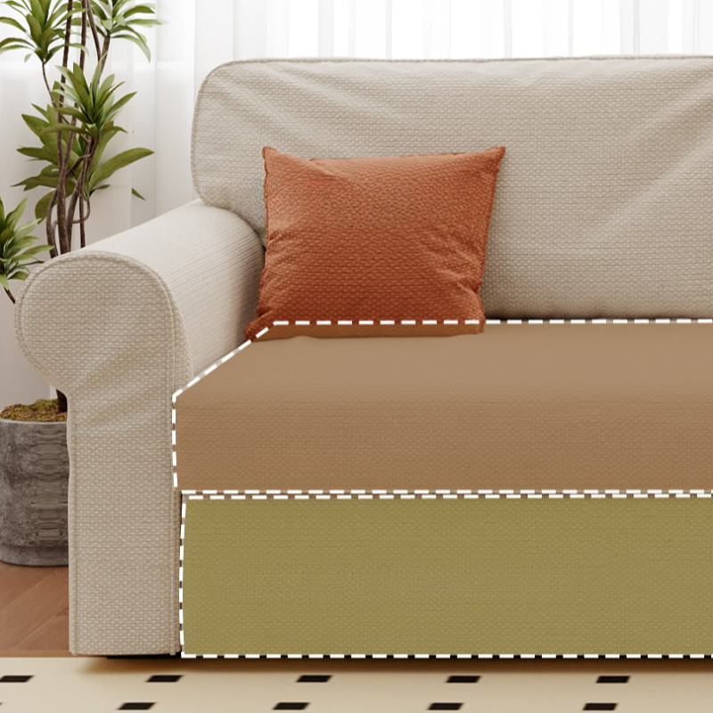 Modish Solid Color Stain Resistant Standard Sofa in Black/Jade Green/Taupe for 4-seater/5 Person with 2 Pillows - image 11