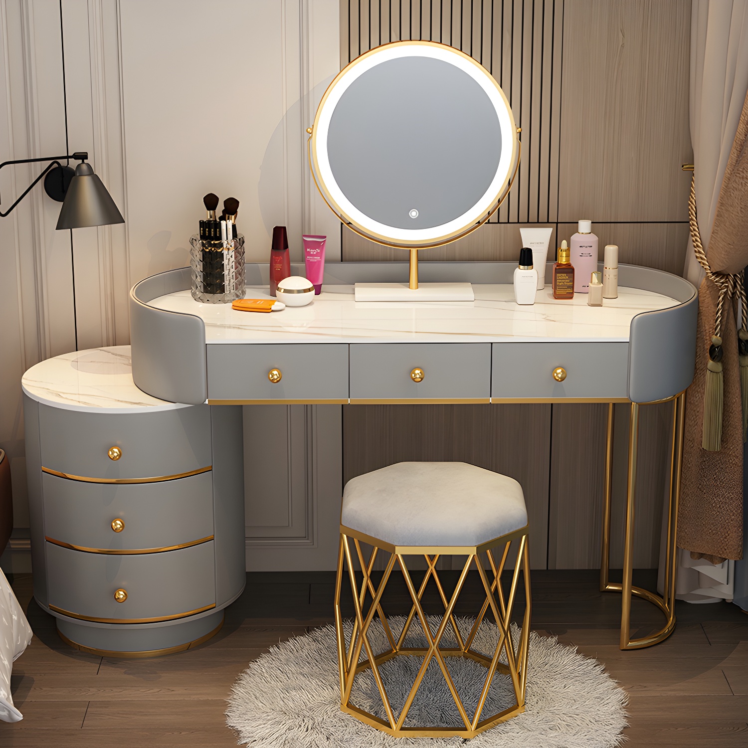 Metallic Lighted Vanity | Ormau - image 33