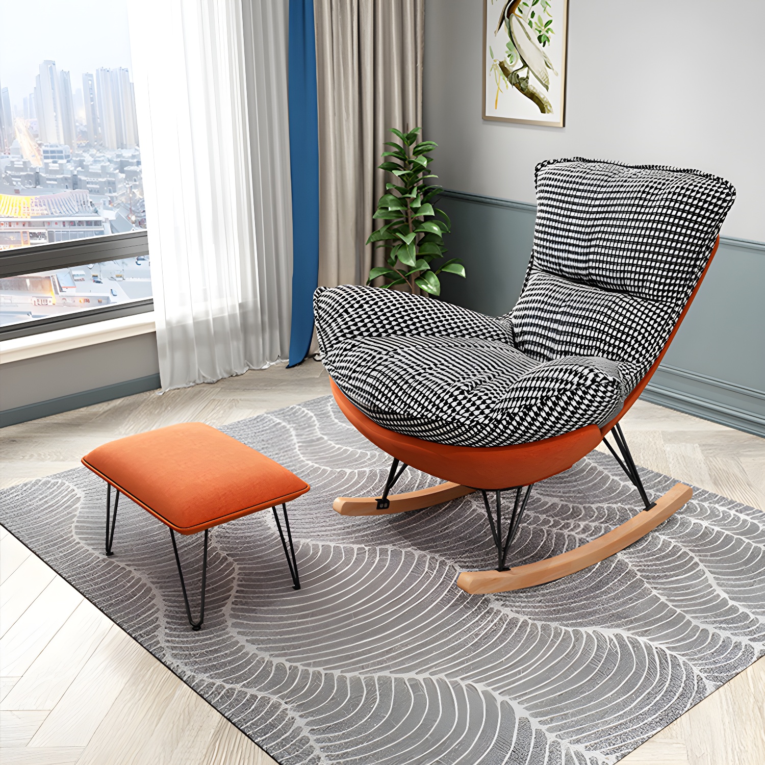 Modern Rocking Chair with Ottoman | Ormau - image 20