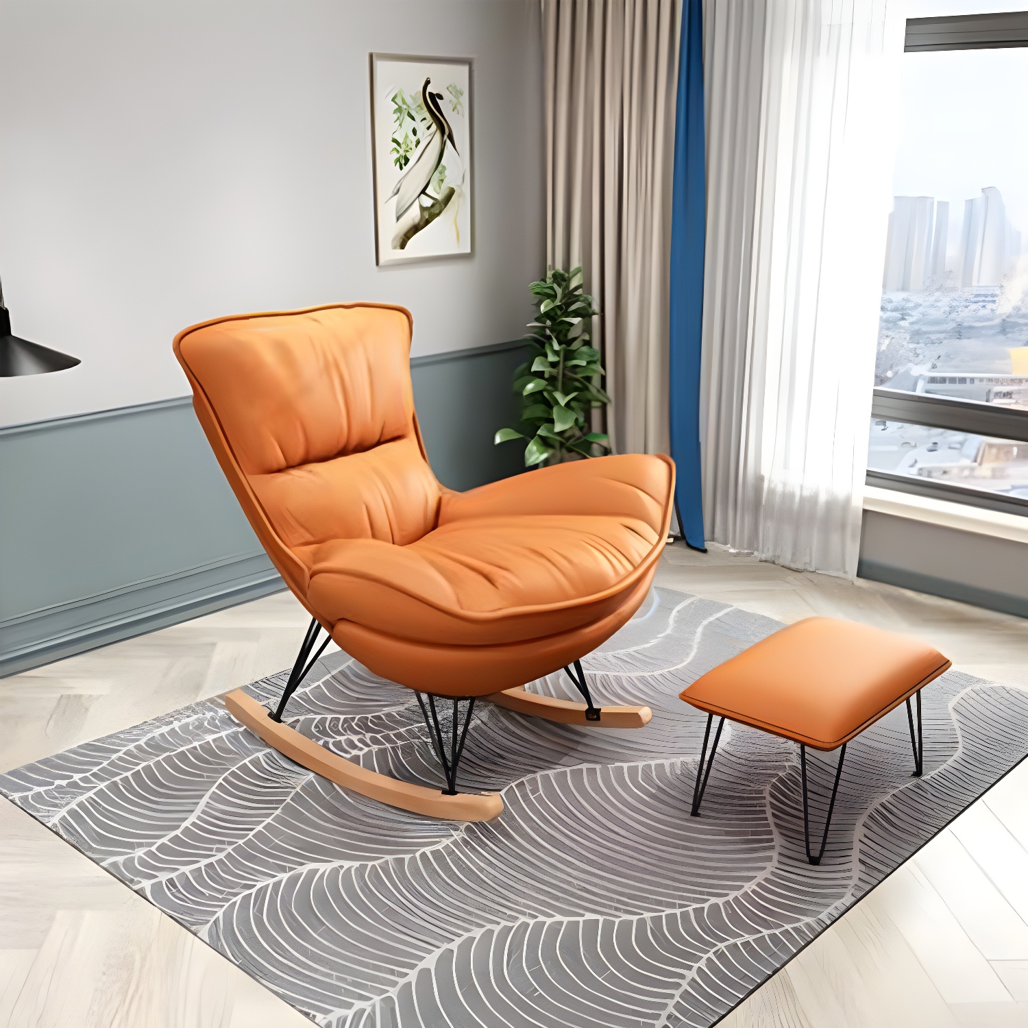 Modern Rocker & Ottoman Set | Ormau - image 7