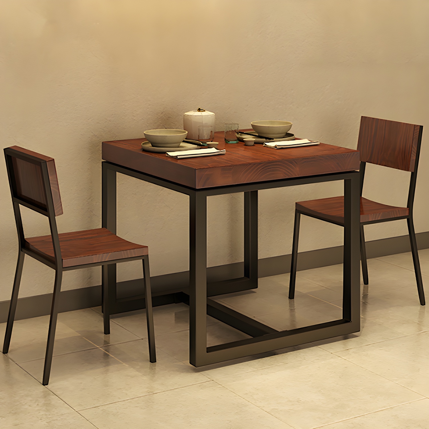 Industrial Square Dining Table | Ormau - image 12