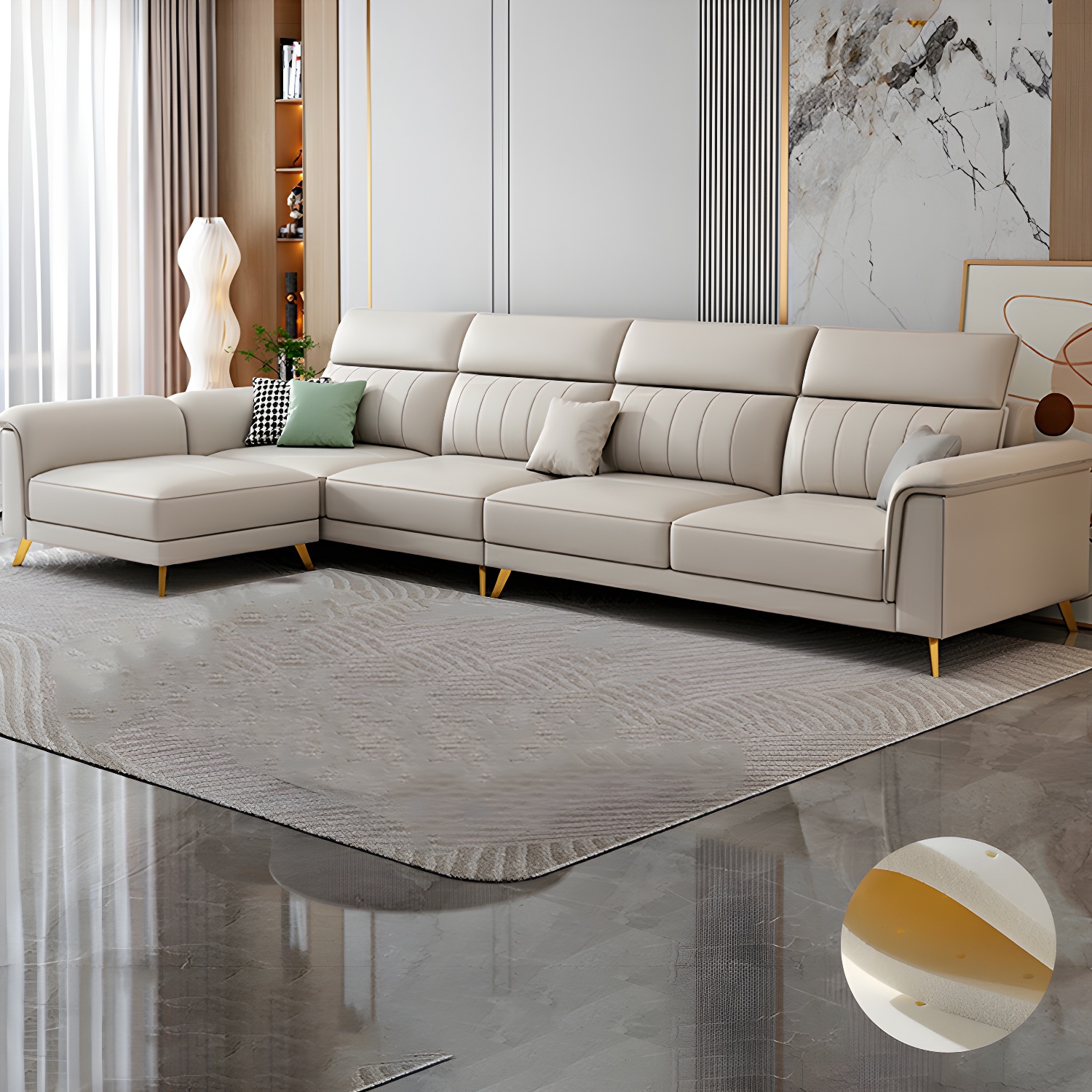 Modern Flared-Arm Sectional | Ormau - image 33