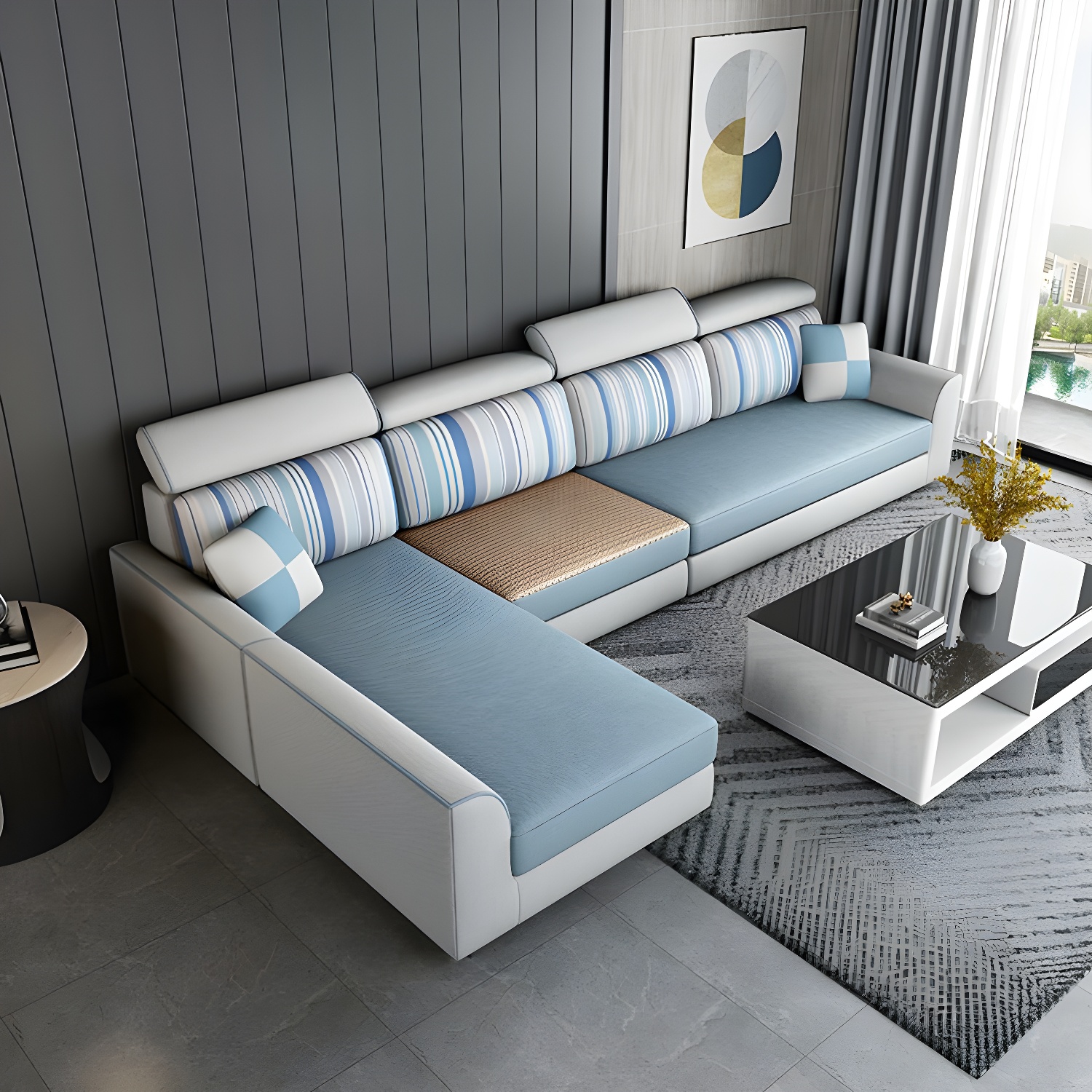 Modern L-Shape Sectional Sofa | Ormau - image 9