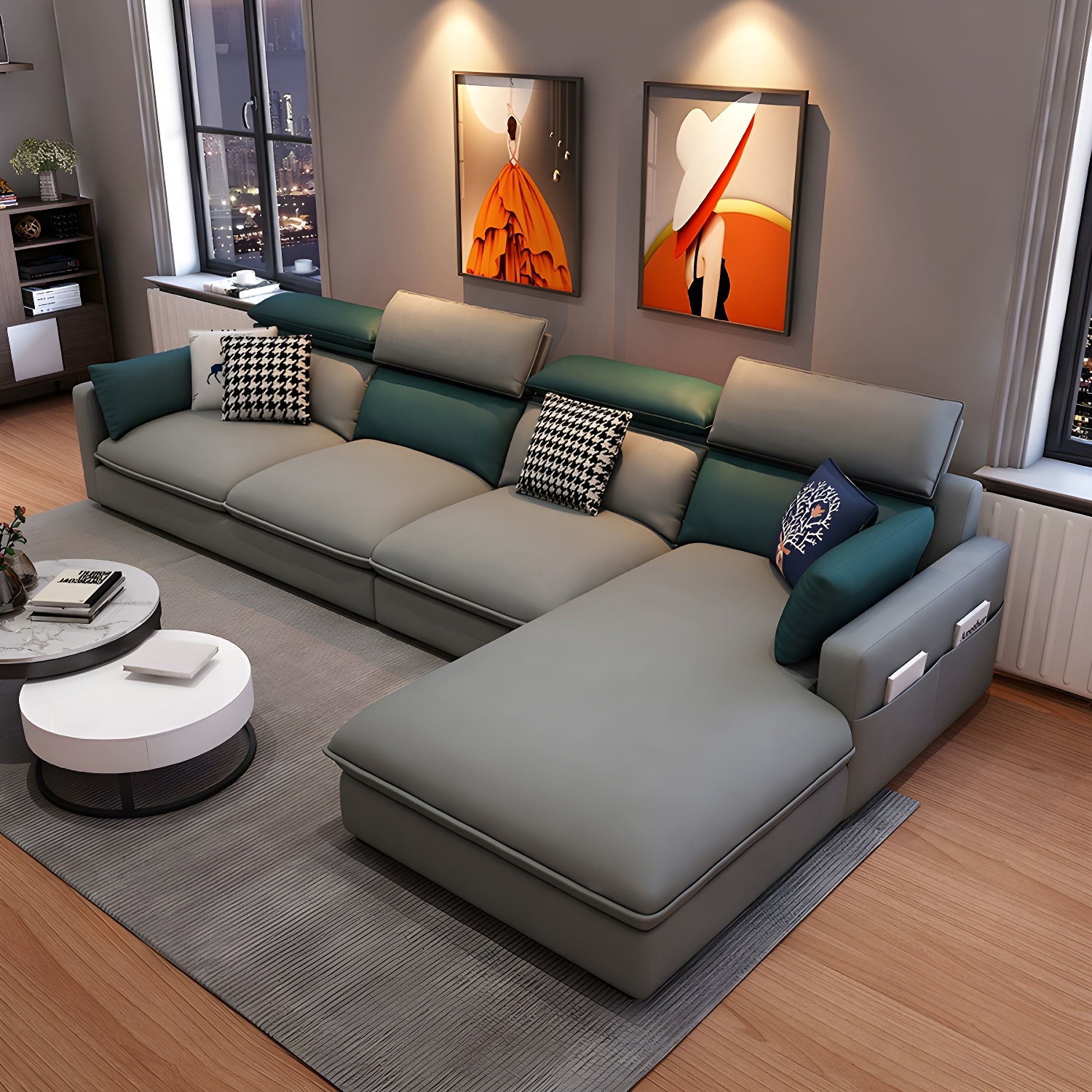 Modern L-Shape Sectional Sofa | Ormau - image 17